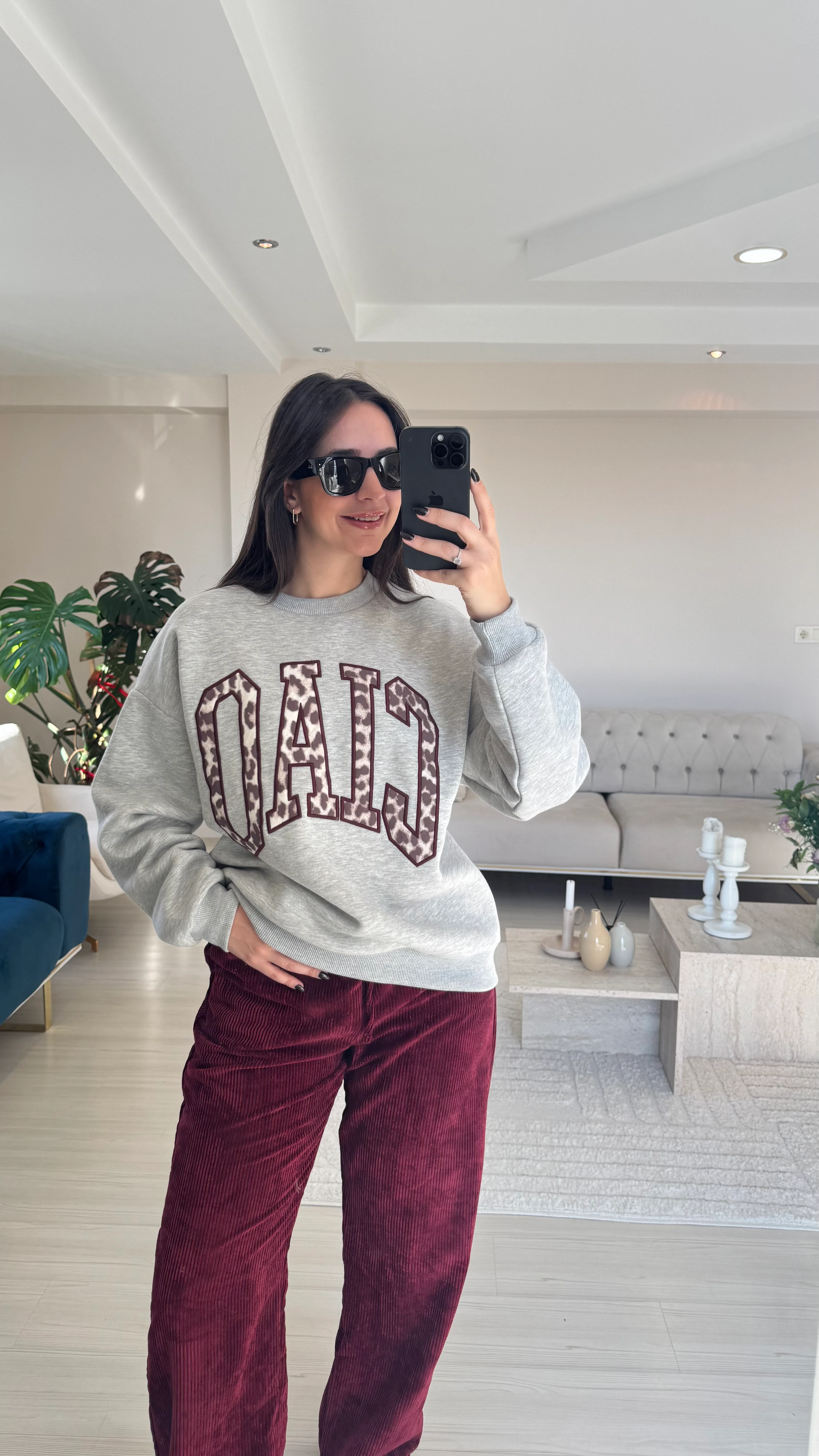 Mürdüm Kadife Pantolon