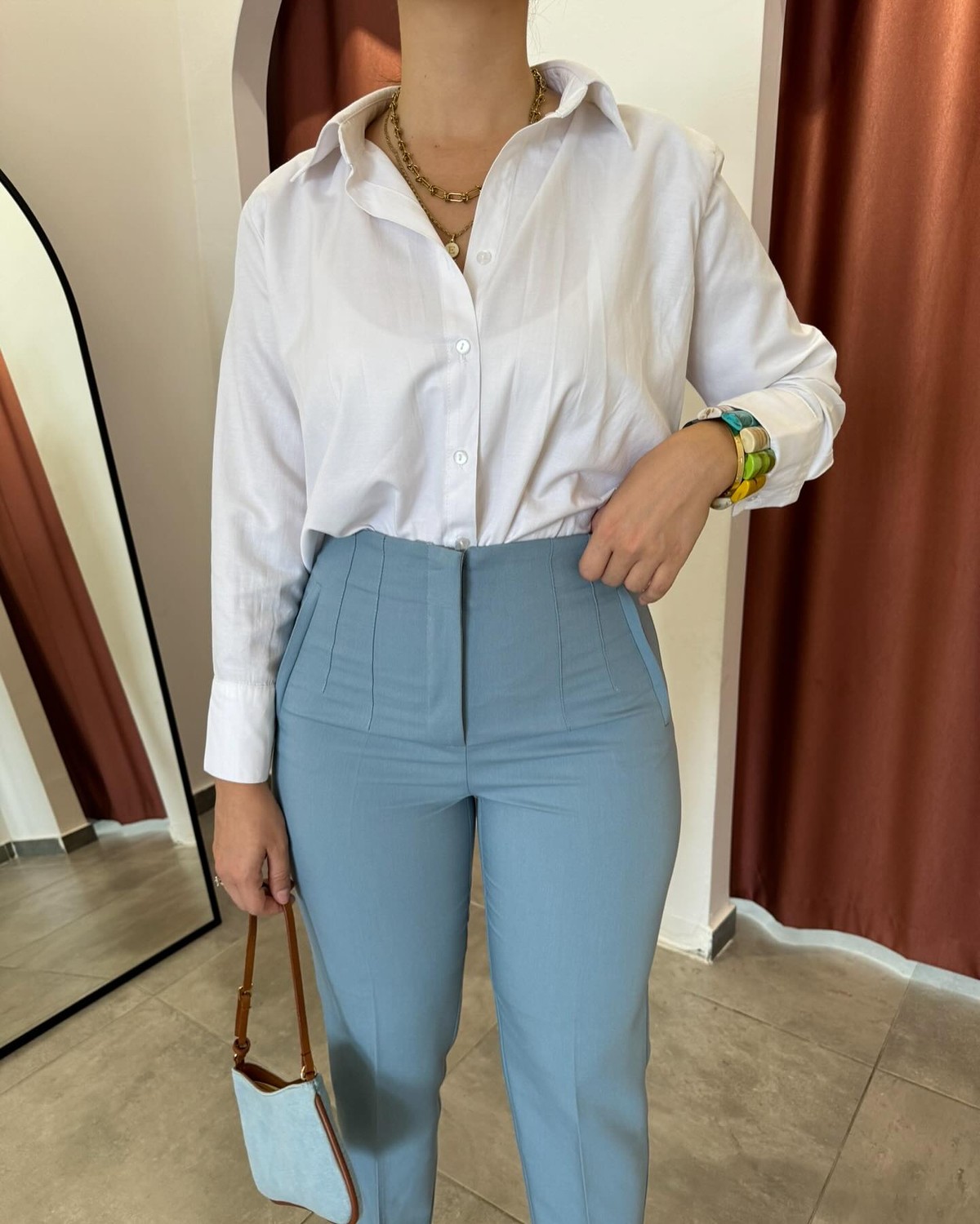 Pantolon Pensli Model Açık Mavi Rengi