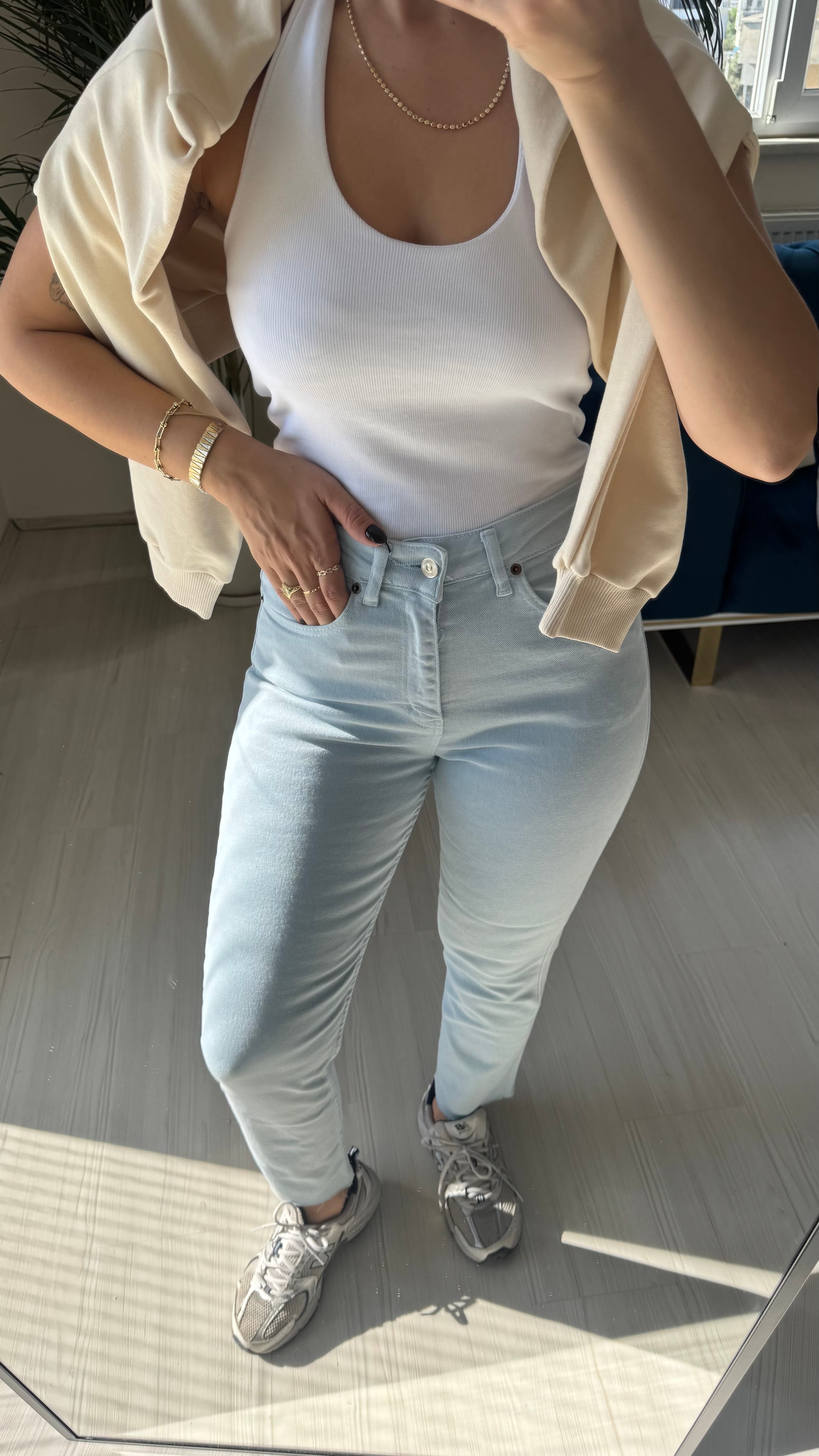 Pantolon Boyfit Mavi main variant image