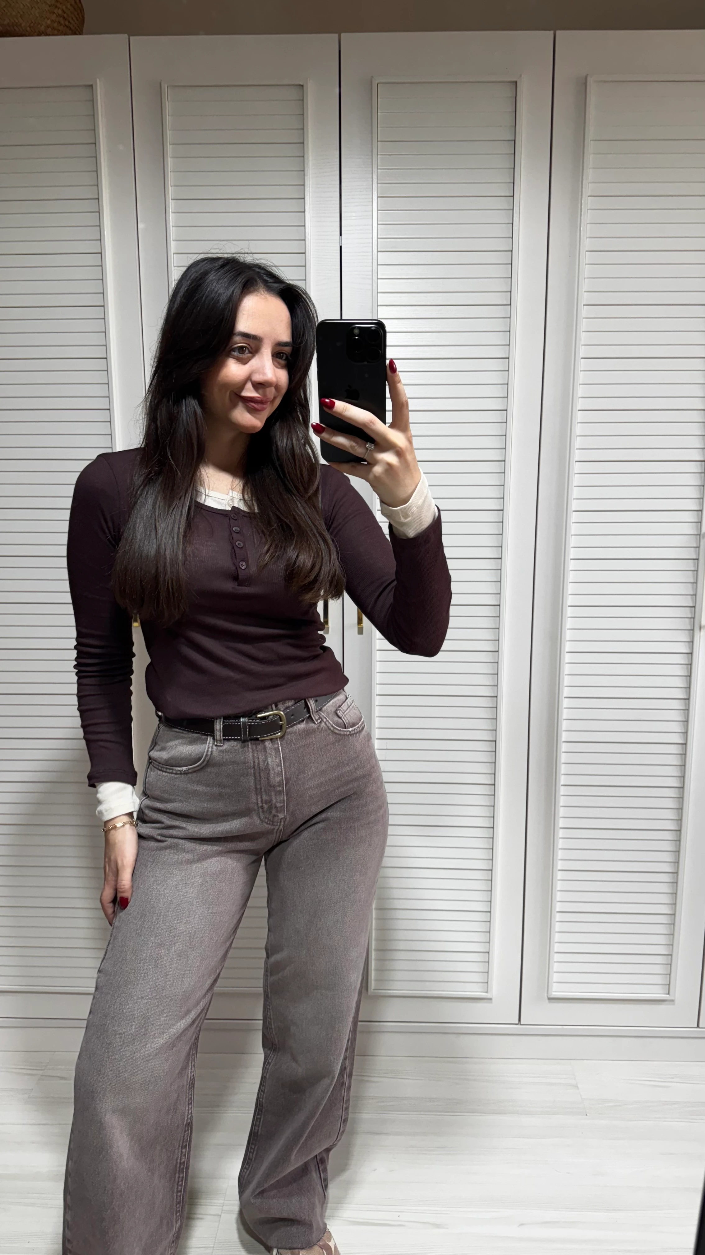 Kahve Wıde Leg Jean