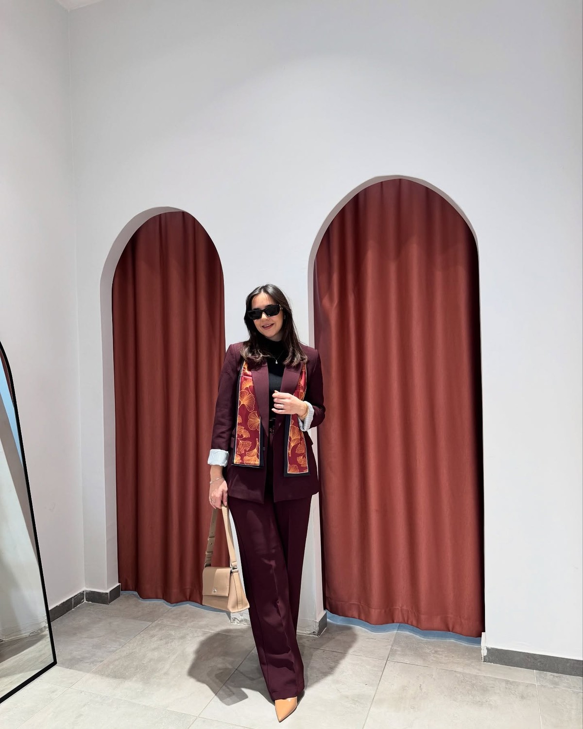 Ceket Bordo Vatkalı Blazer