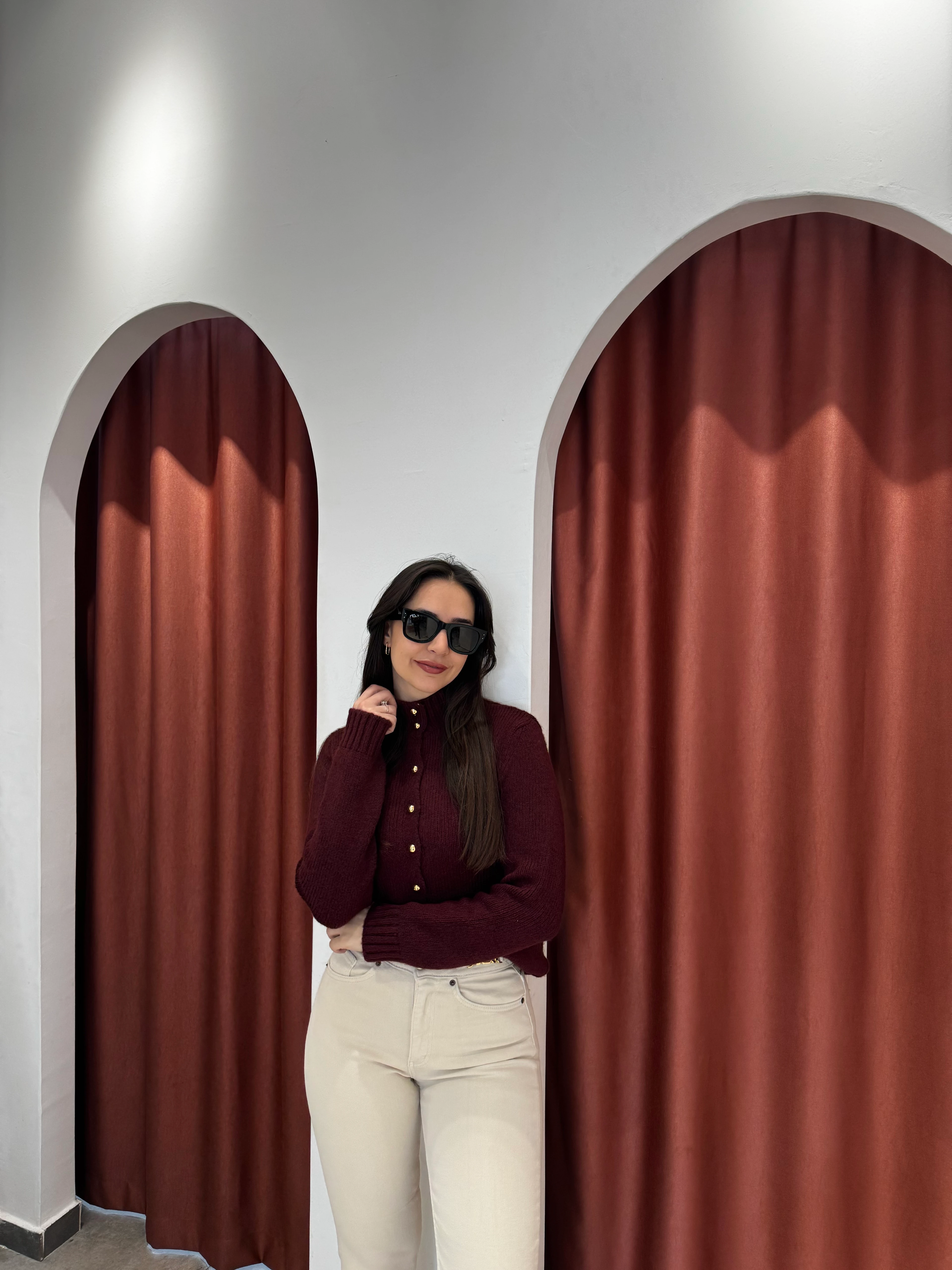 Gold Düğmeli Hırka