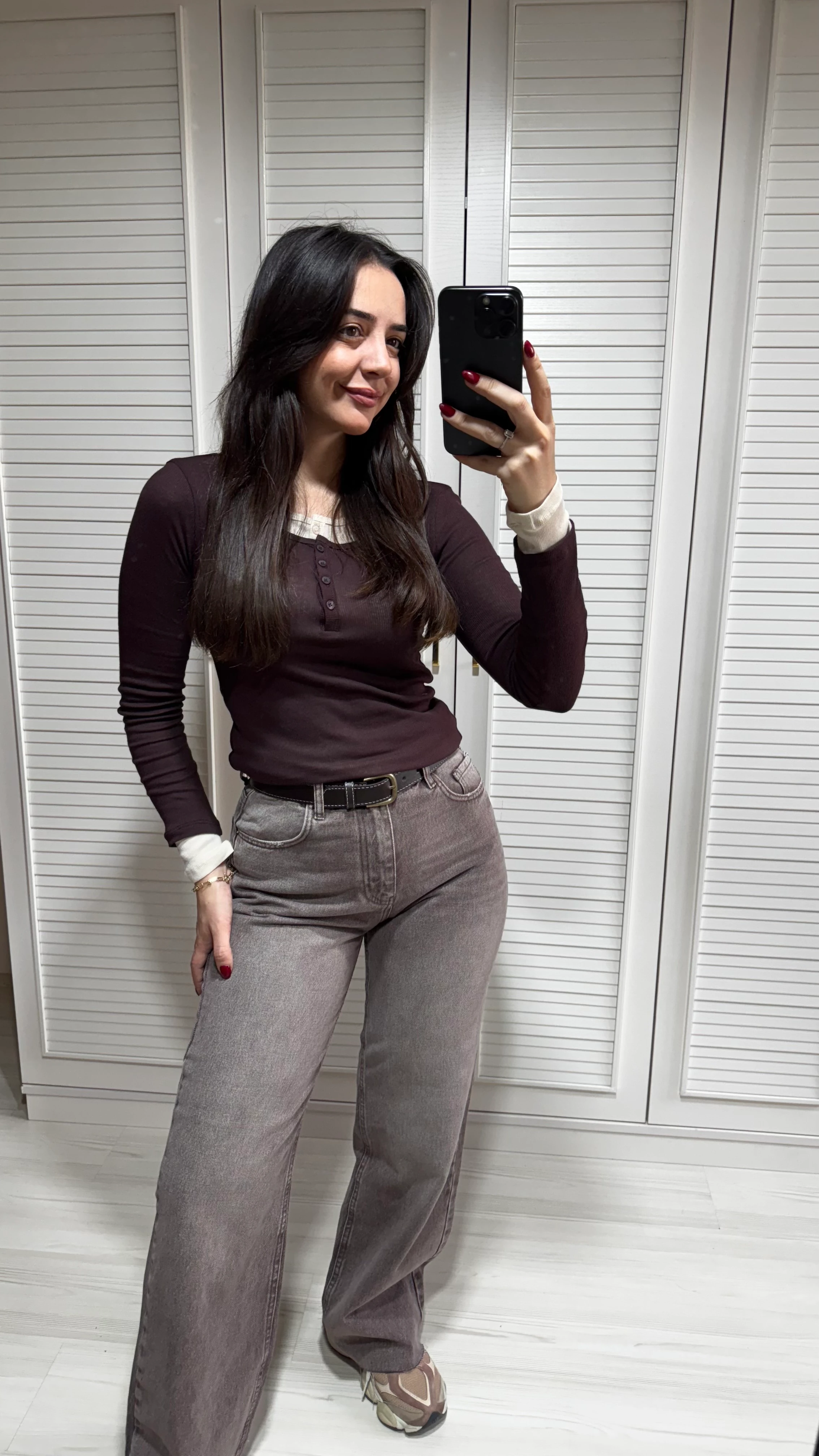 Kahve Wıde Leg Jean