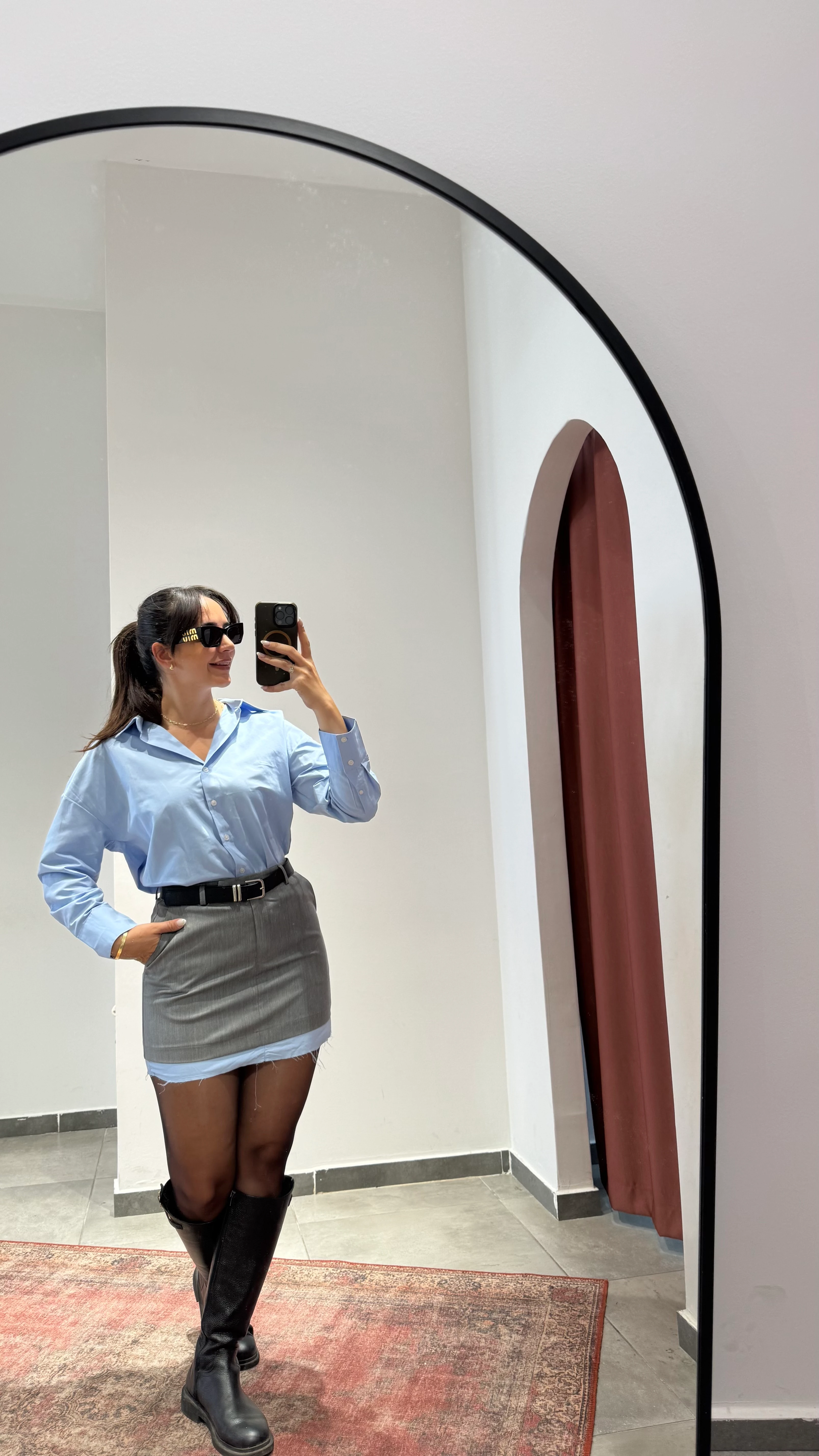 Gömlek Detaylı Etek