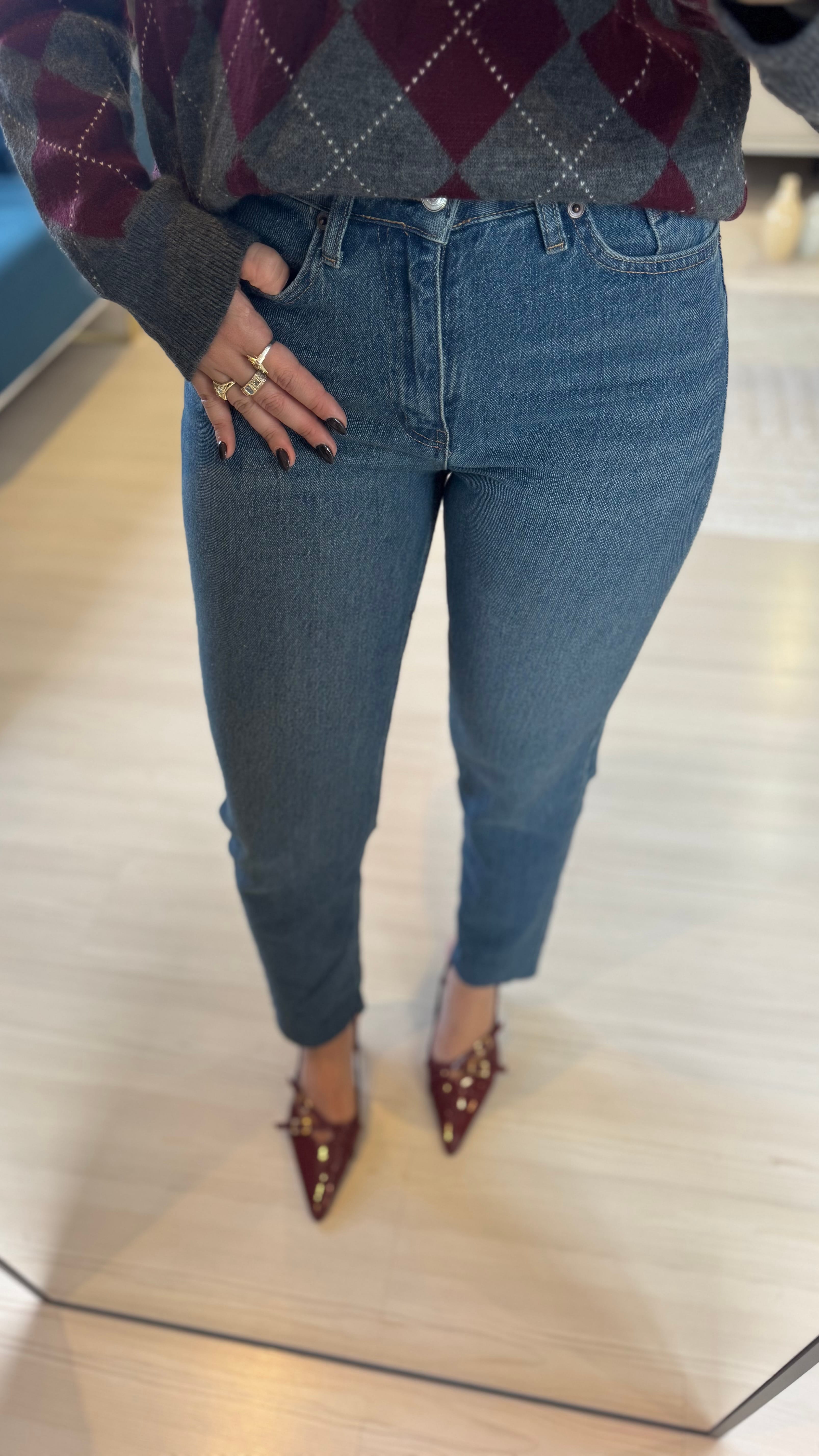 Koyu Mavi Boyfit Jean