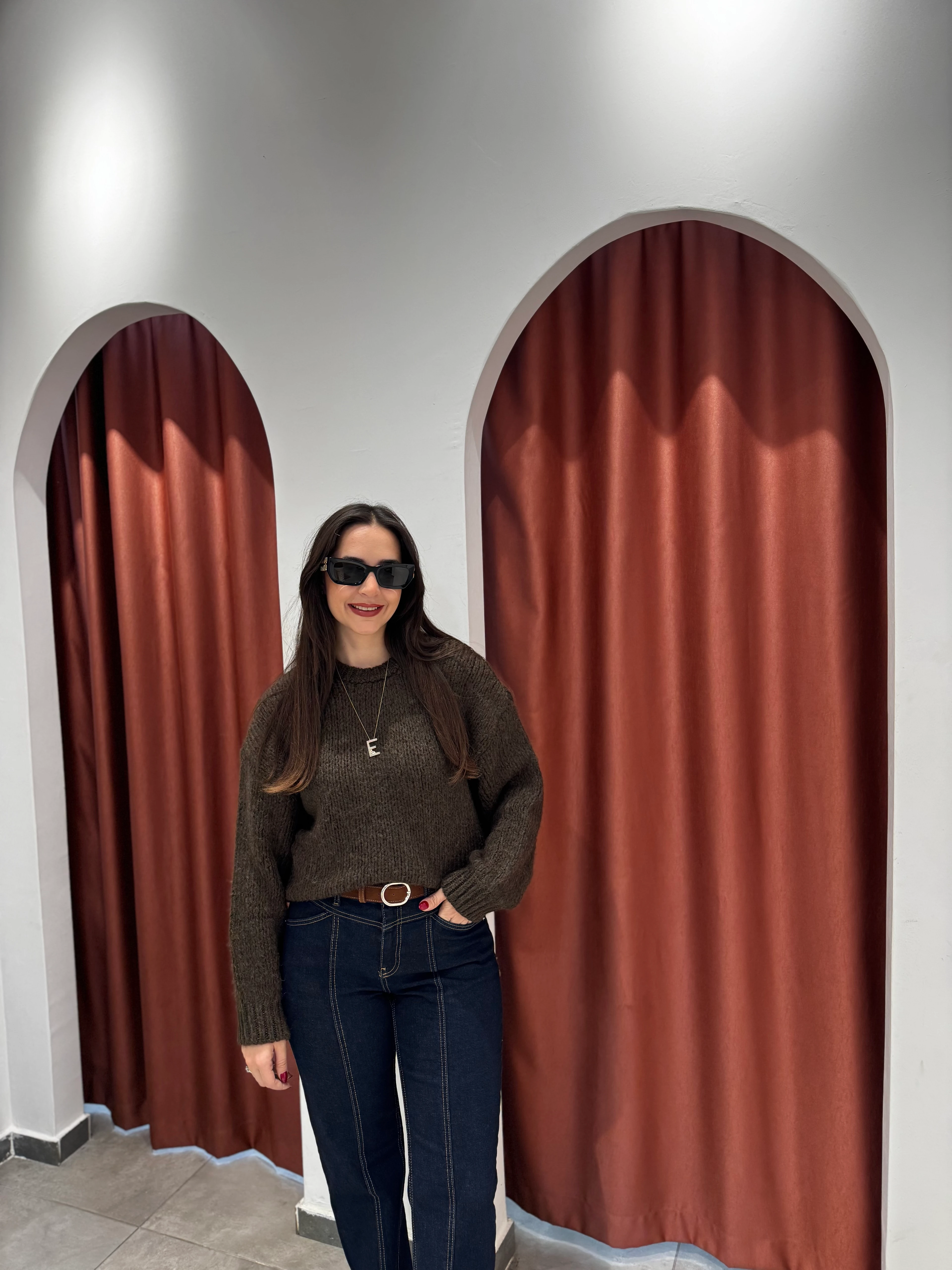 Kahve Uzun Kollu Kazak