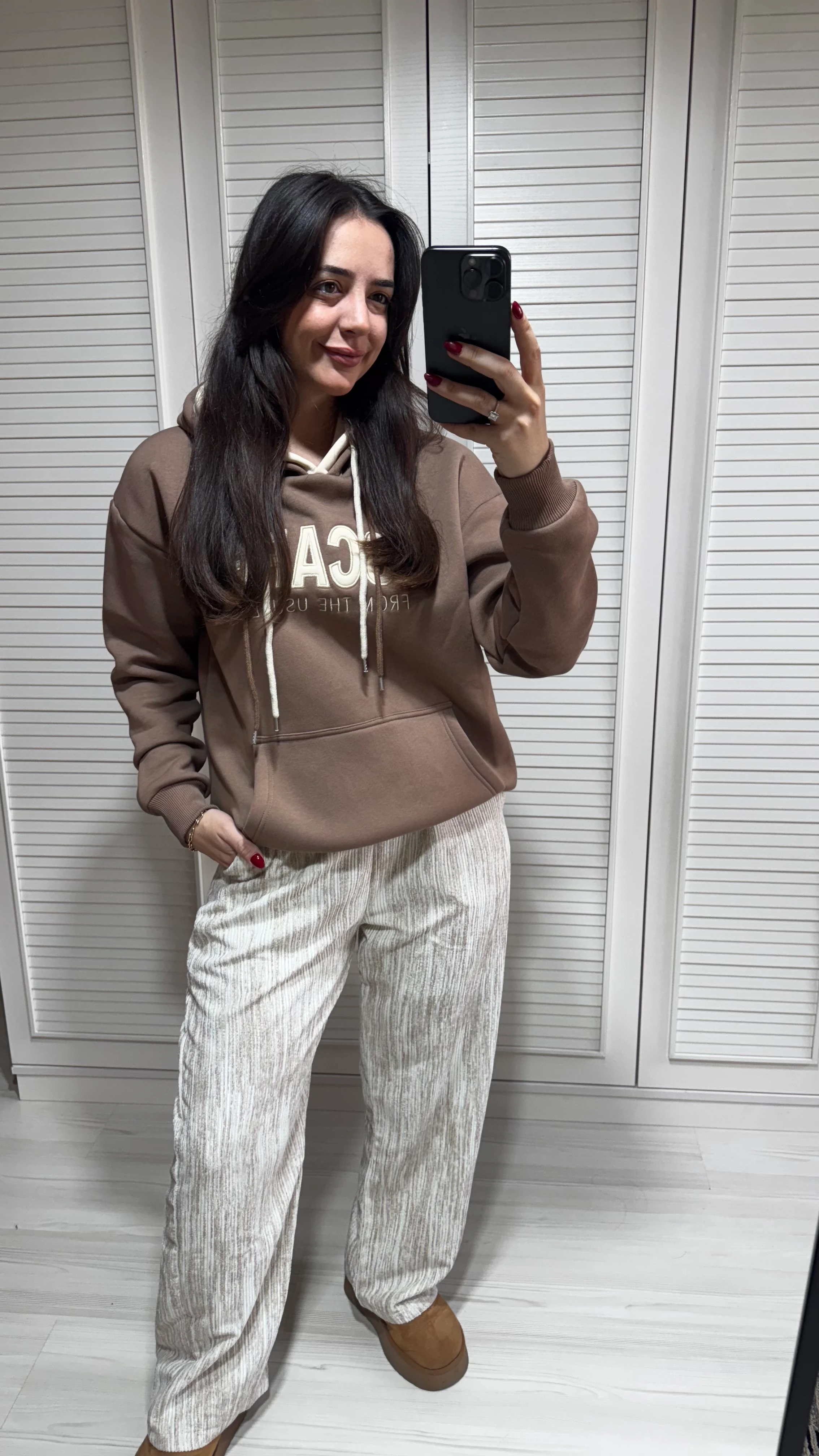 Ekru Kadife Pantolon