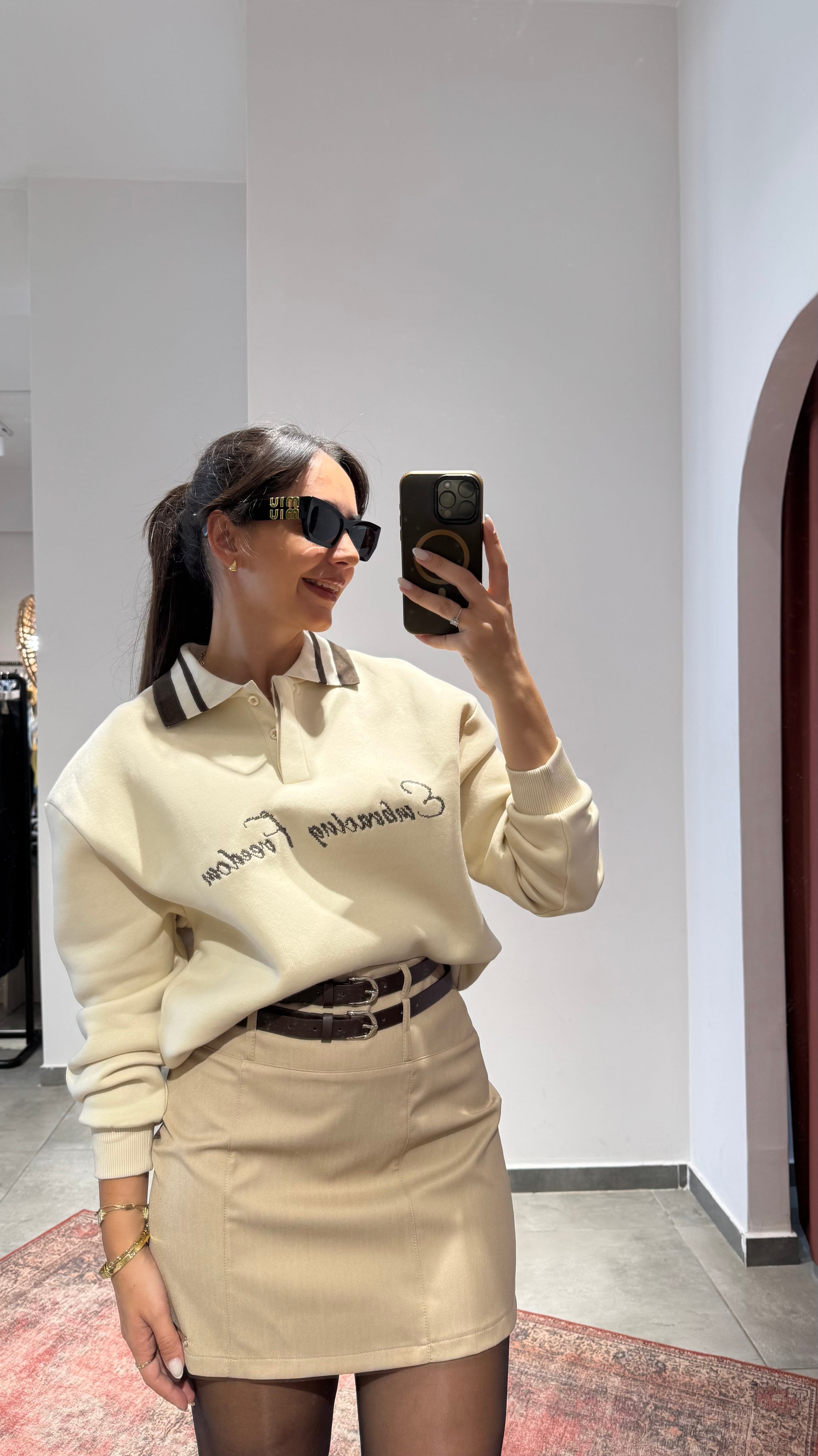 Bej Polo Sweat