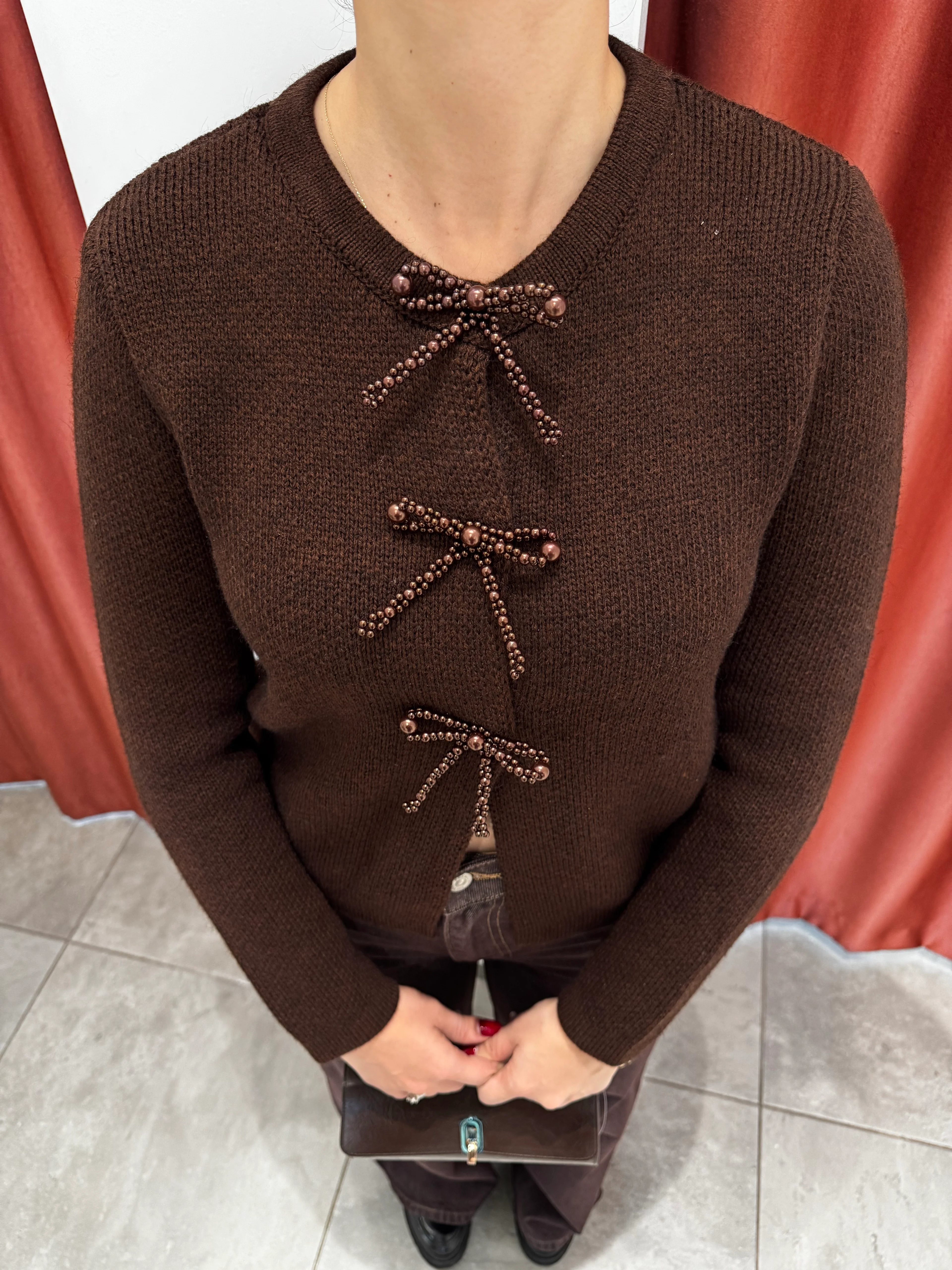 İncili Fiyonk Detaylı Hırka