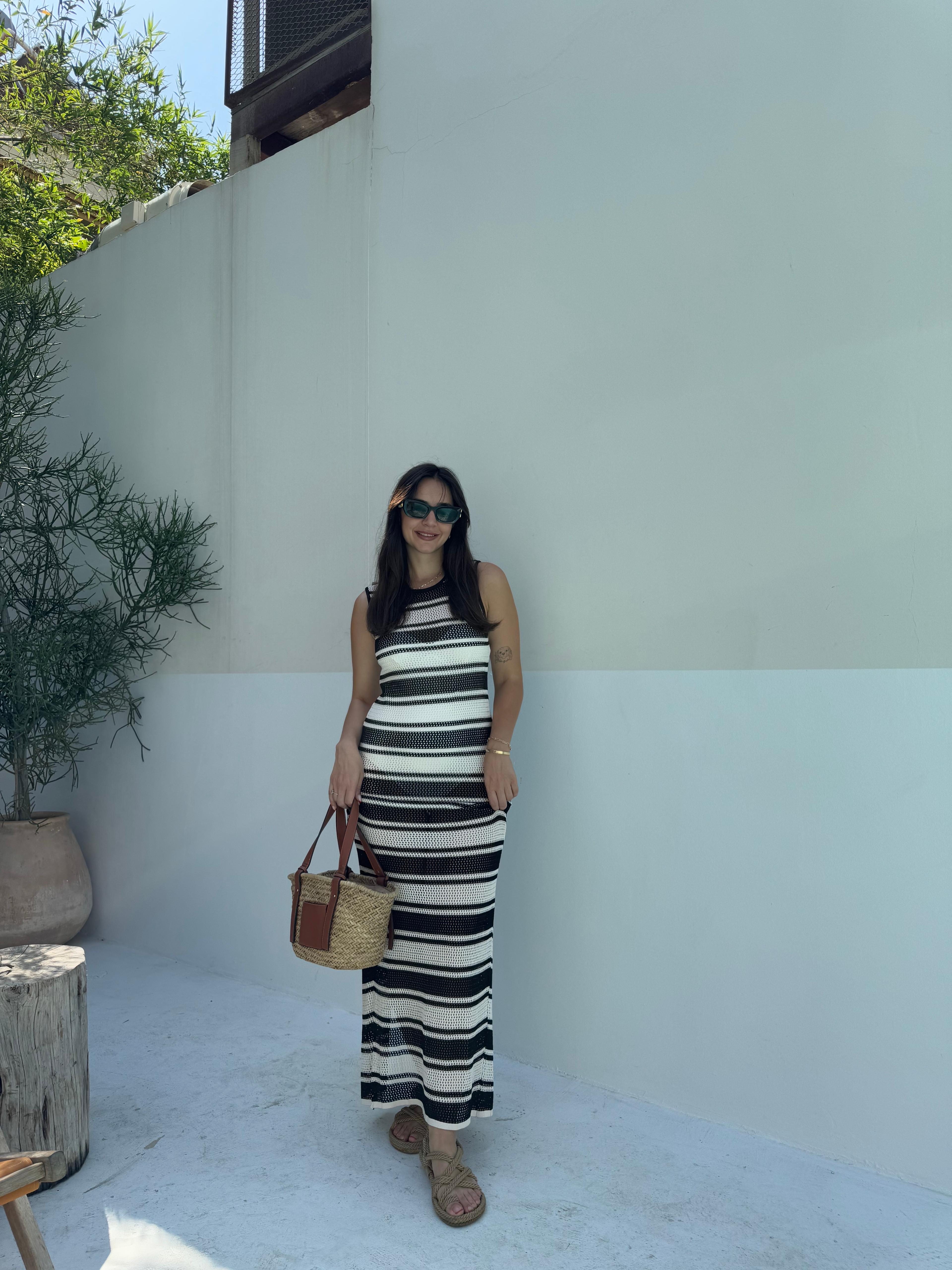 Beach Çizgili Uzun Elbise image