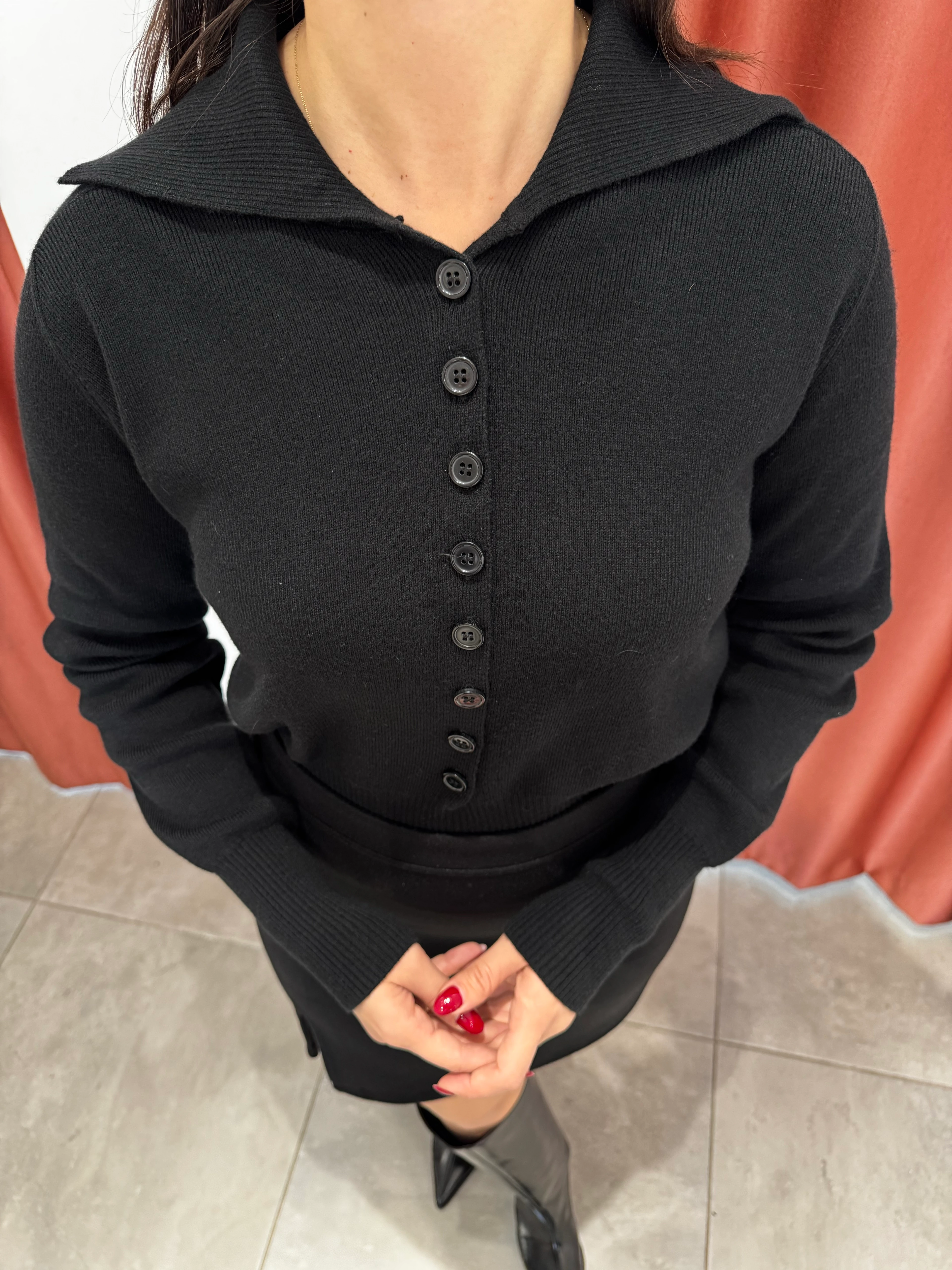 Polo Yaka Siyah Kazak 