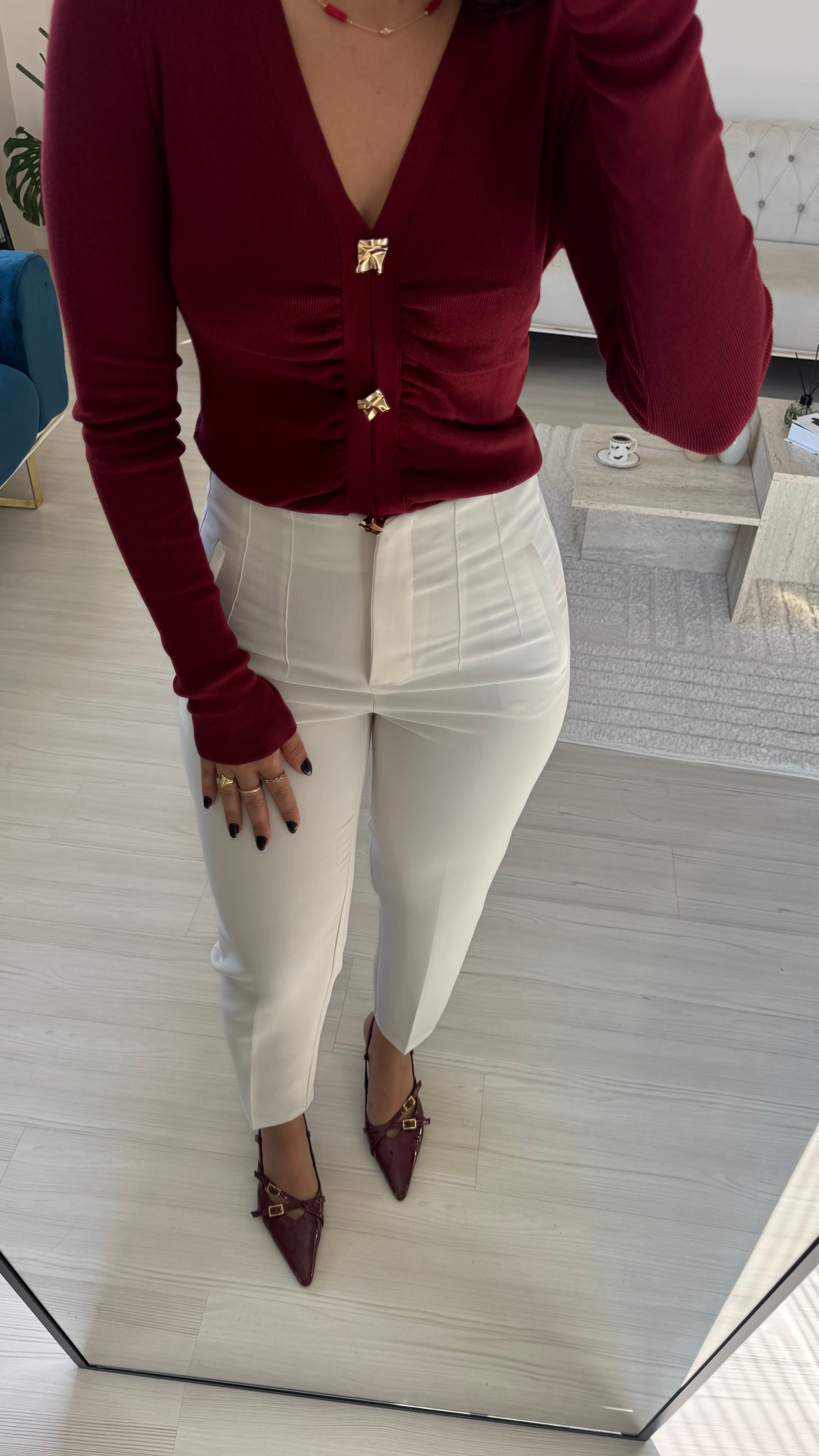V Yaka Triko Bordo