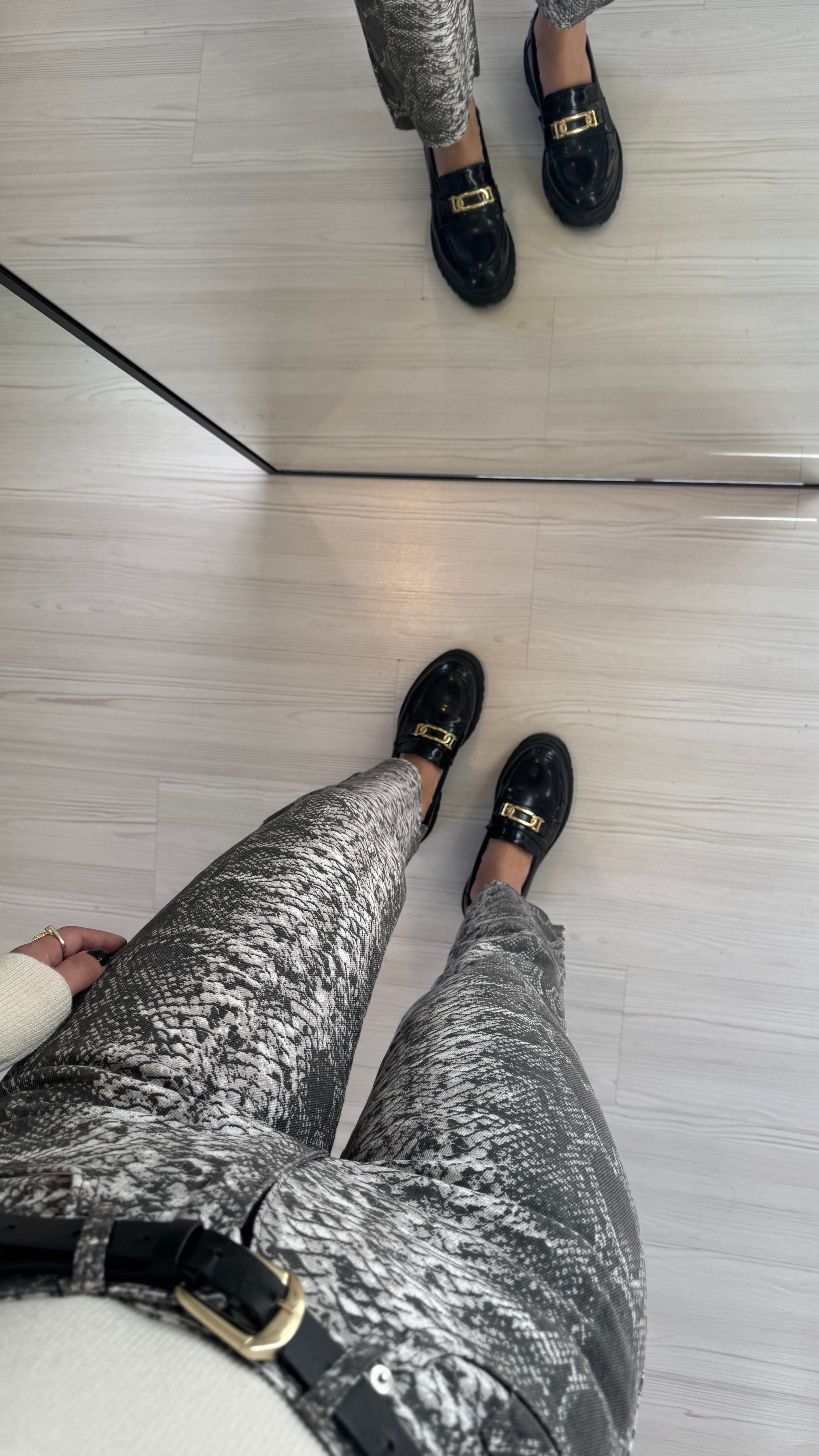 Yılan Desen Boyfit Jean