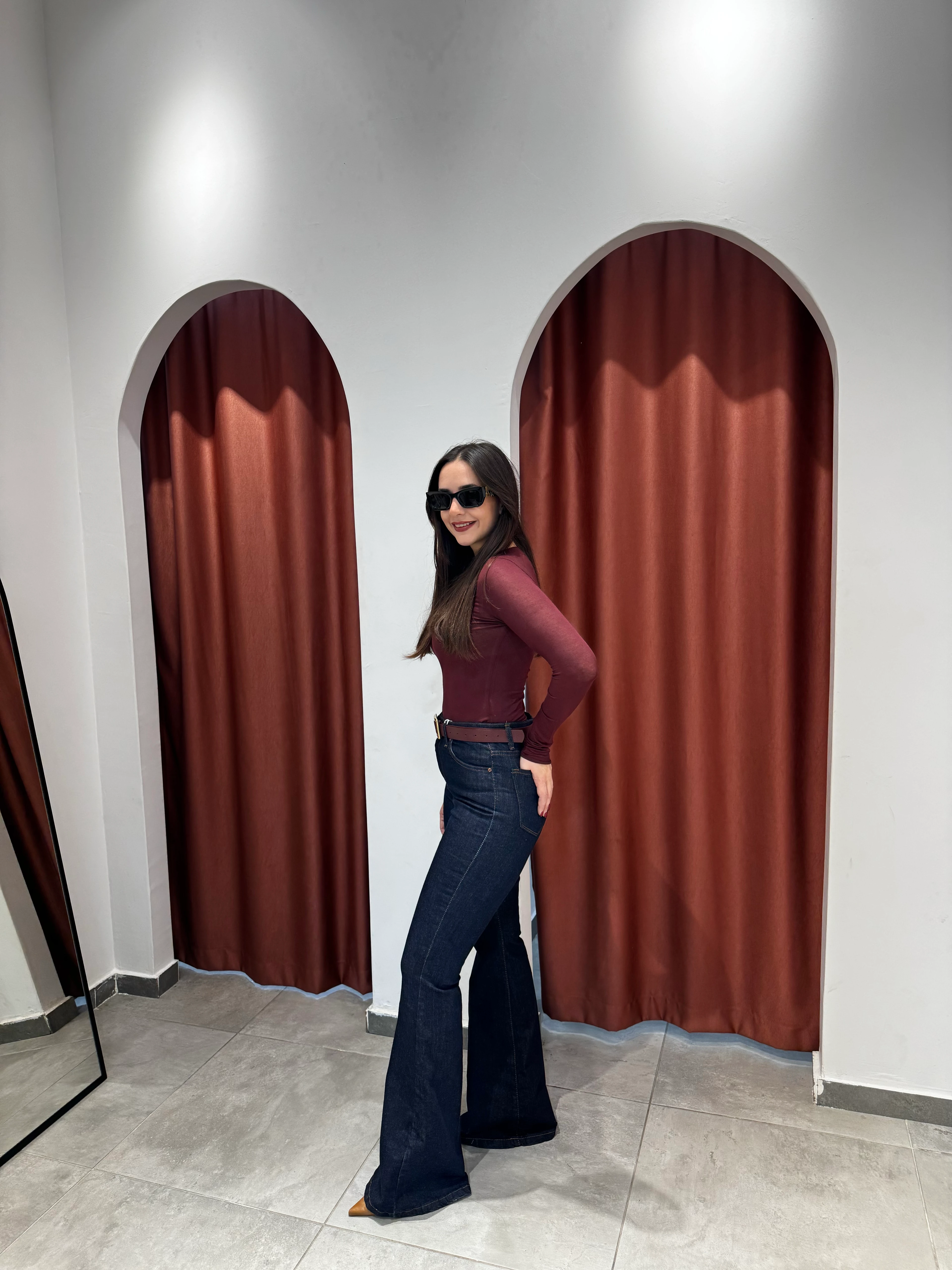 Koyu Mavi İspanyol Jean