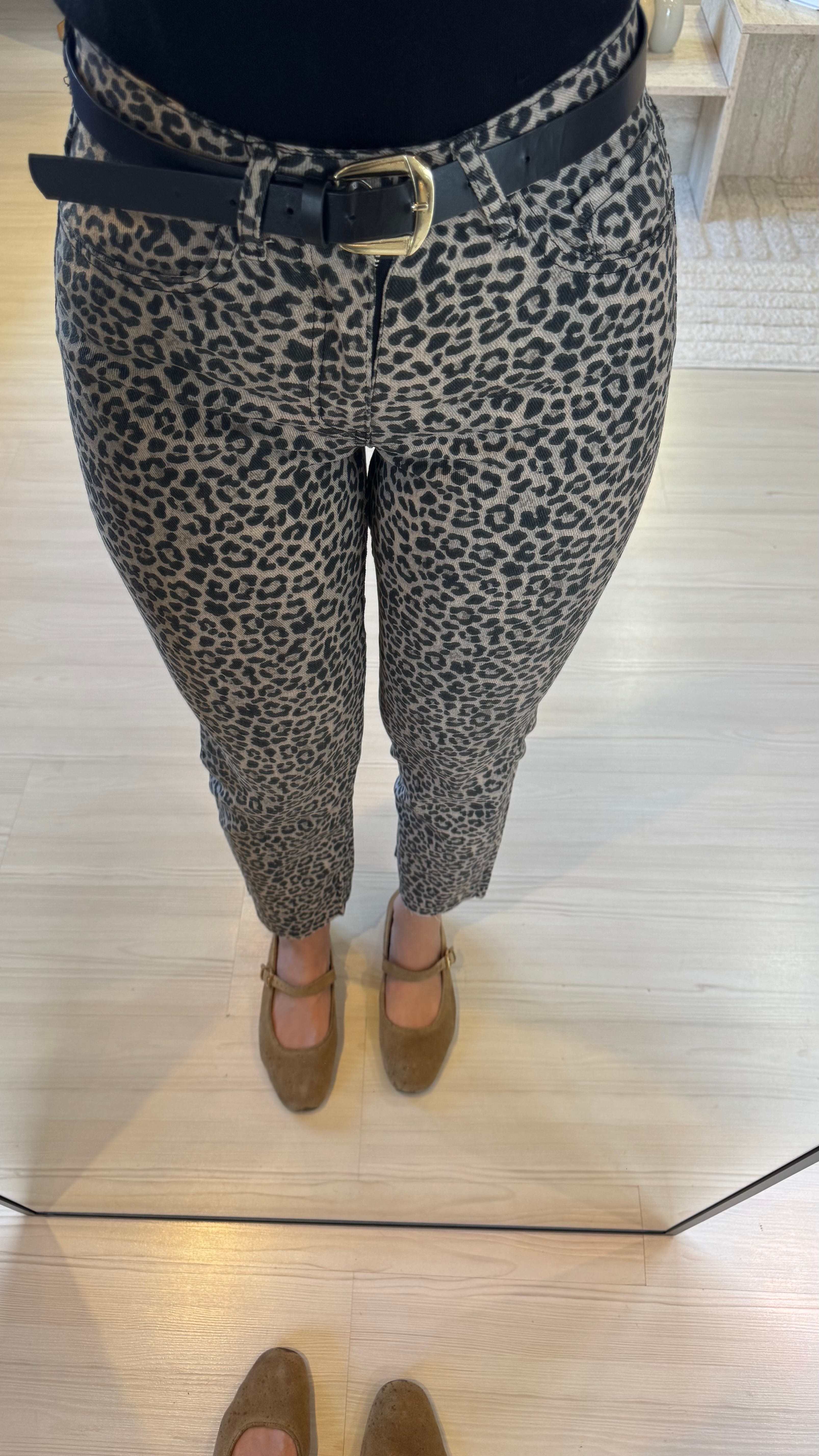 Leopar Desen Boyfit Jean