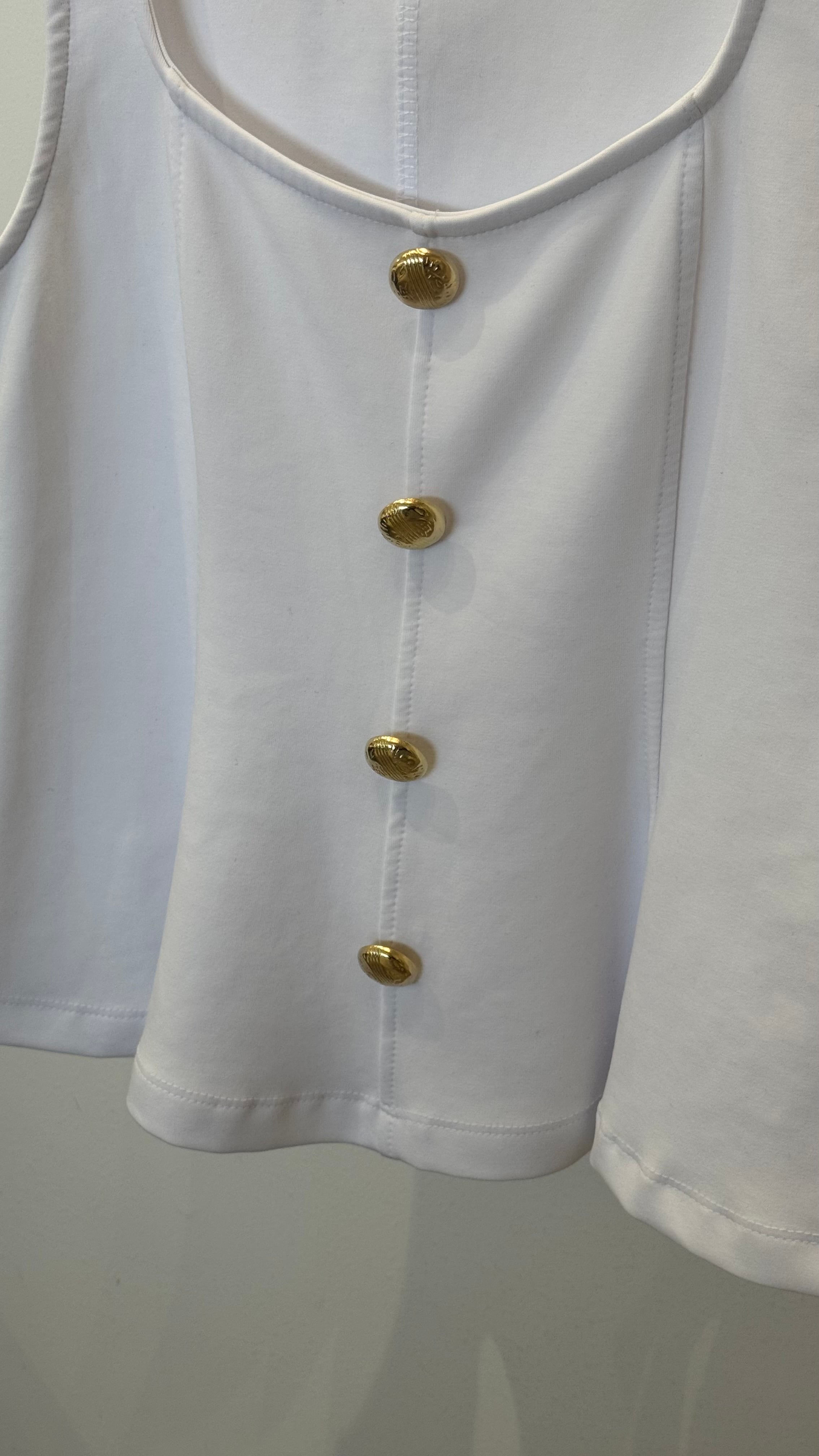 düğmeli peplum top beyaz