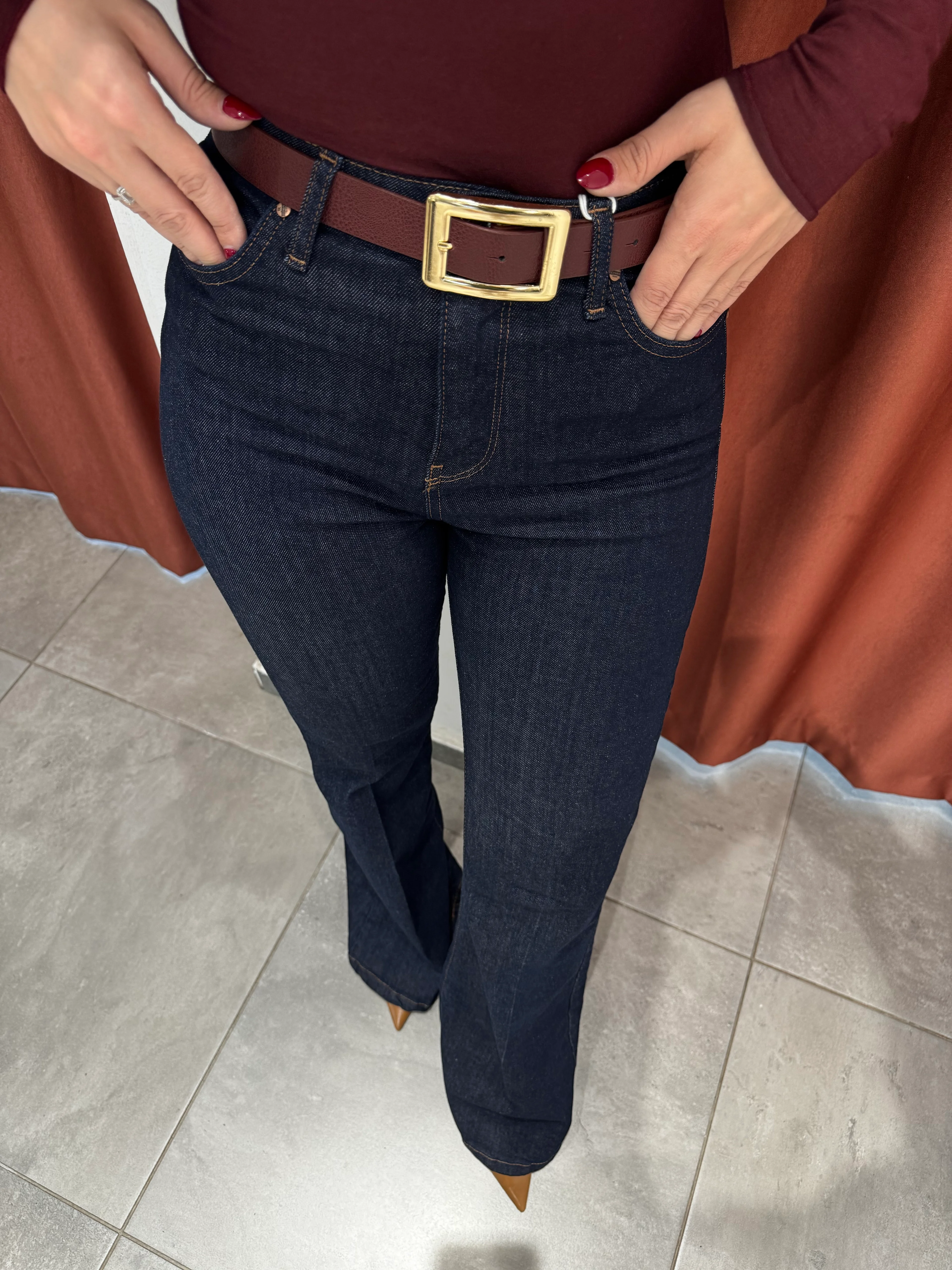 Koyu Mavi İspanyol Jean