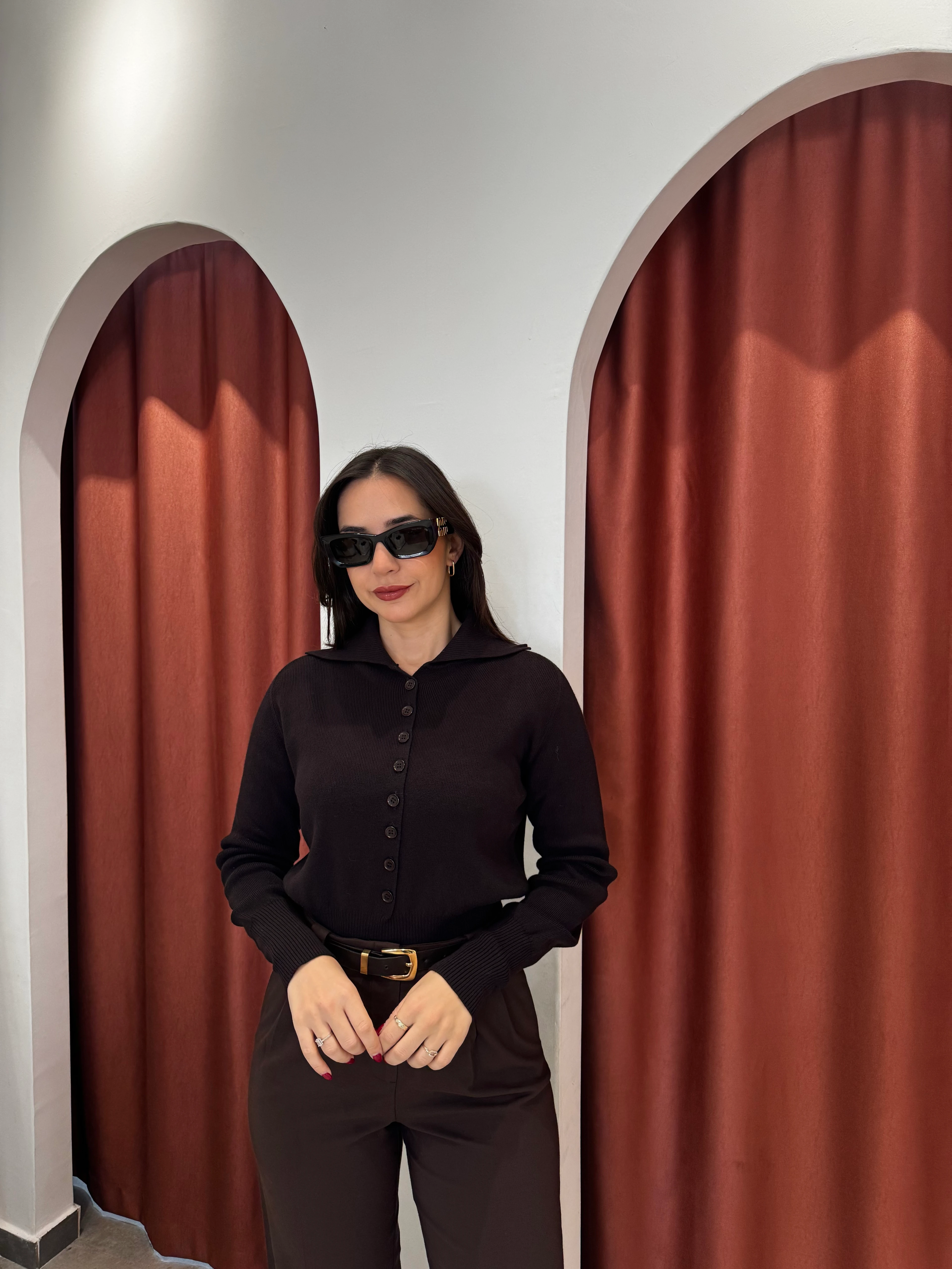 Polo Yaka Kahve Kazak