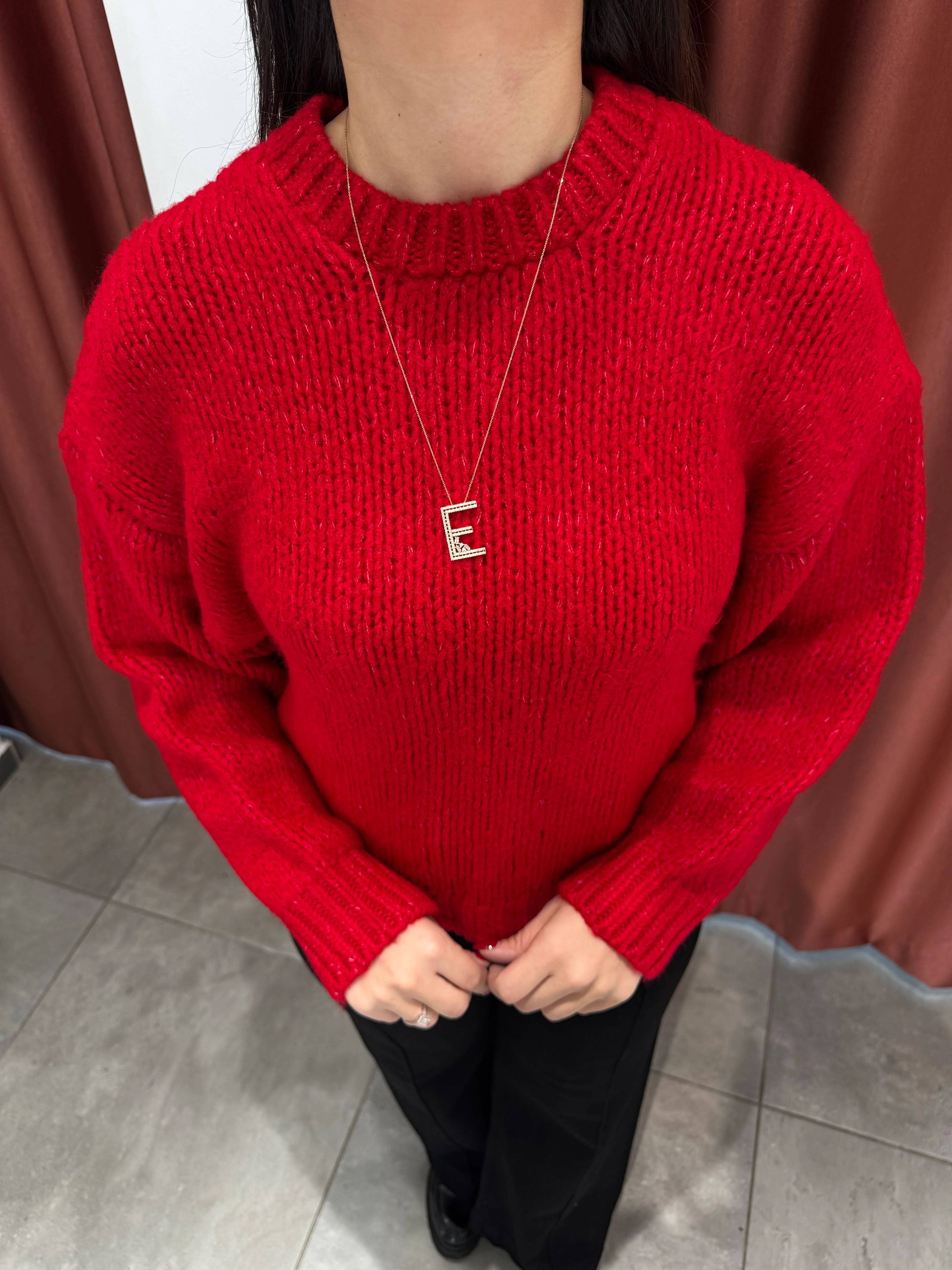 Kırmızı Uzun Kollu Kazak