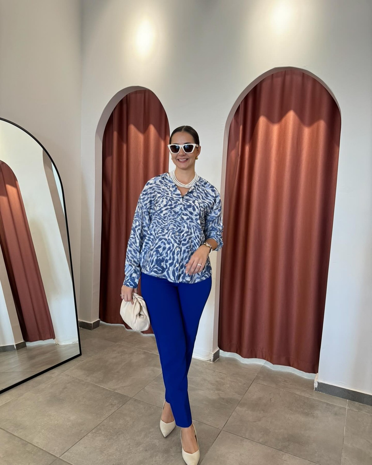 Pantolon Pensli Model Saks Rengi