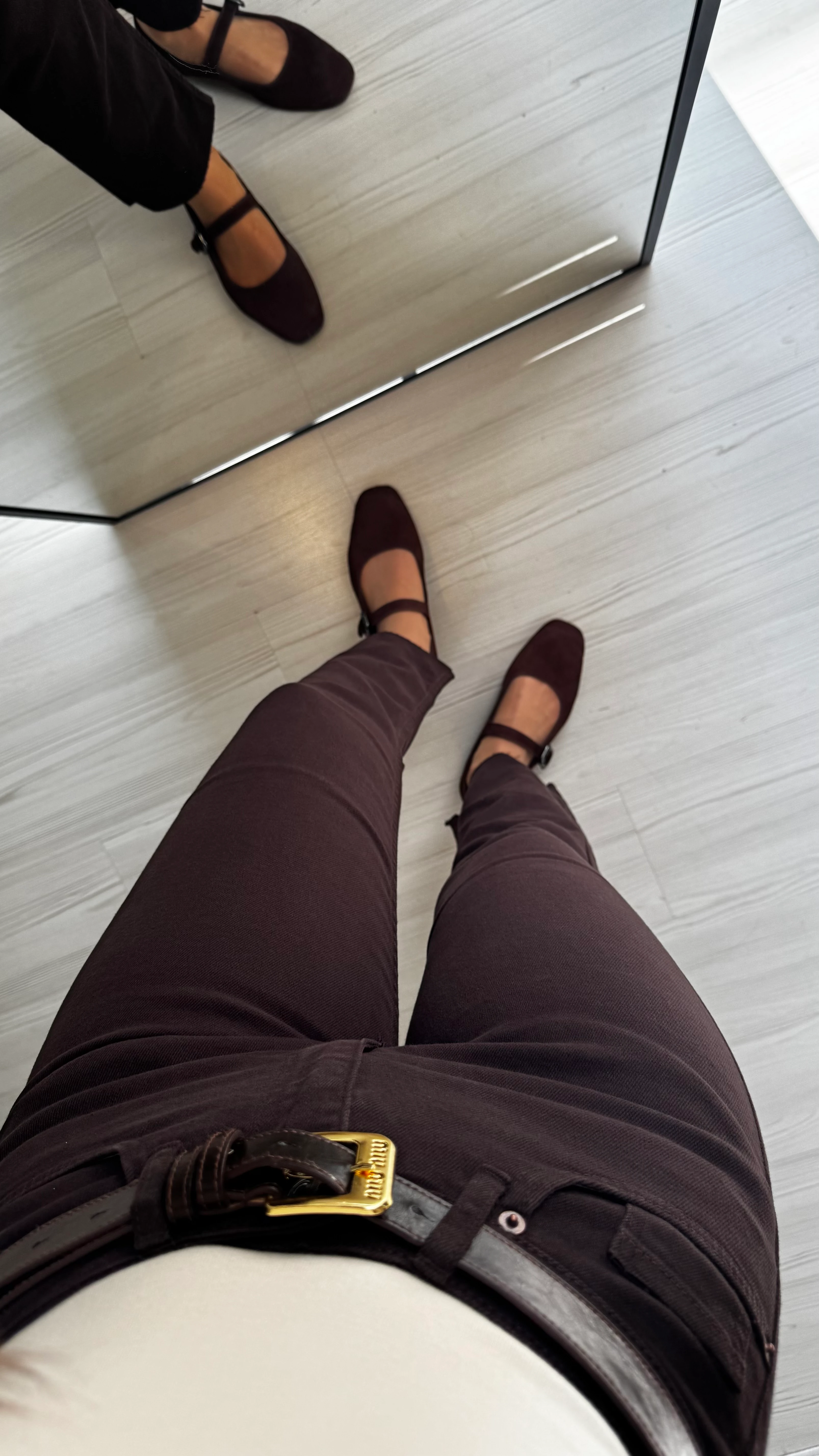 Kahverengi Boyfit Kesik Paça Jean