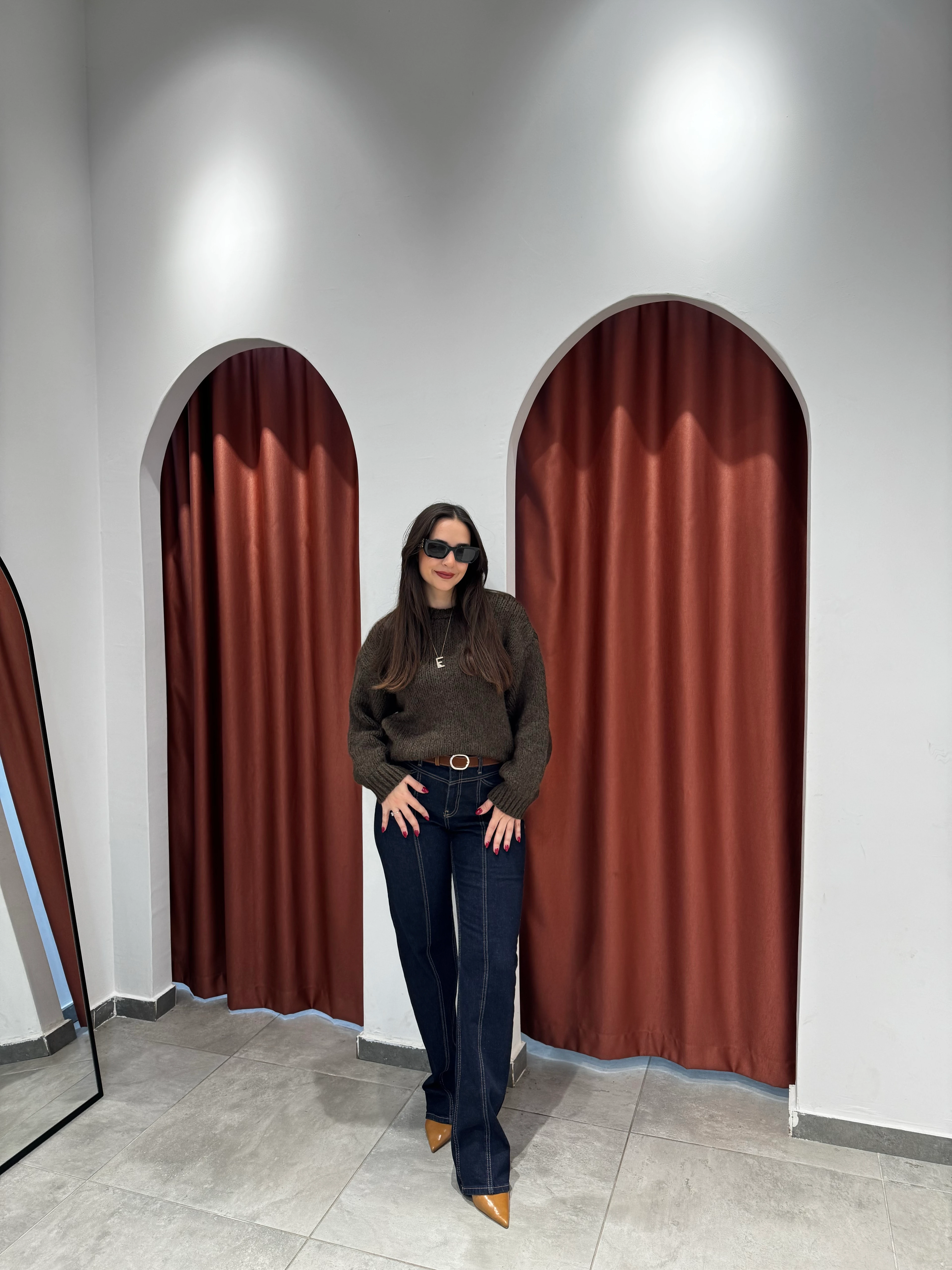 Kahve Uzun Kollu Kazak