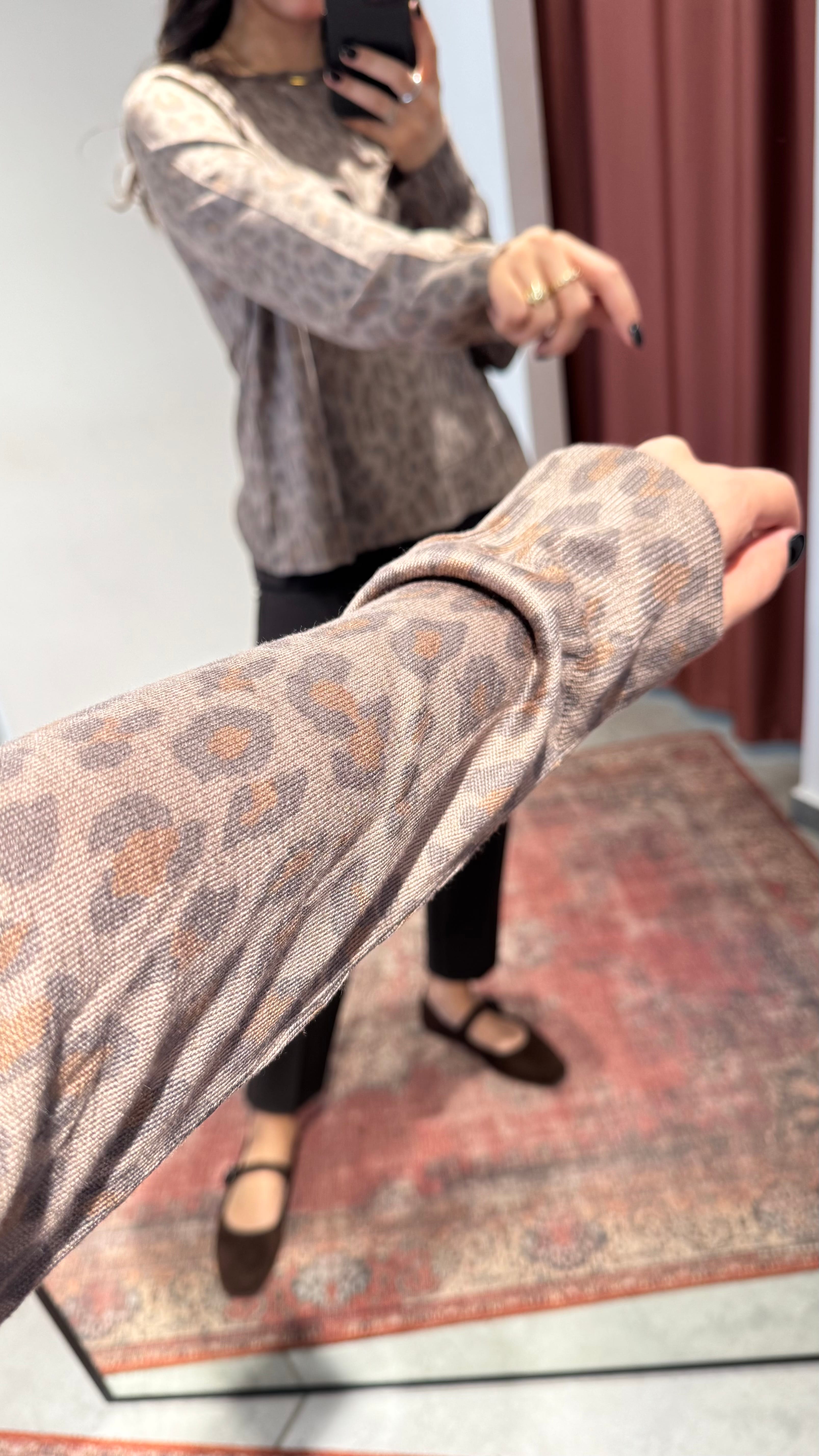 Leopar Baskılı Triko