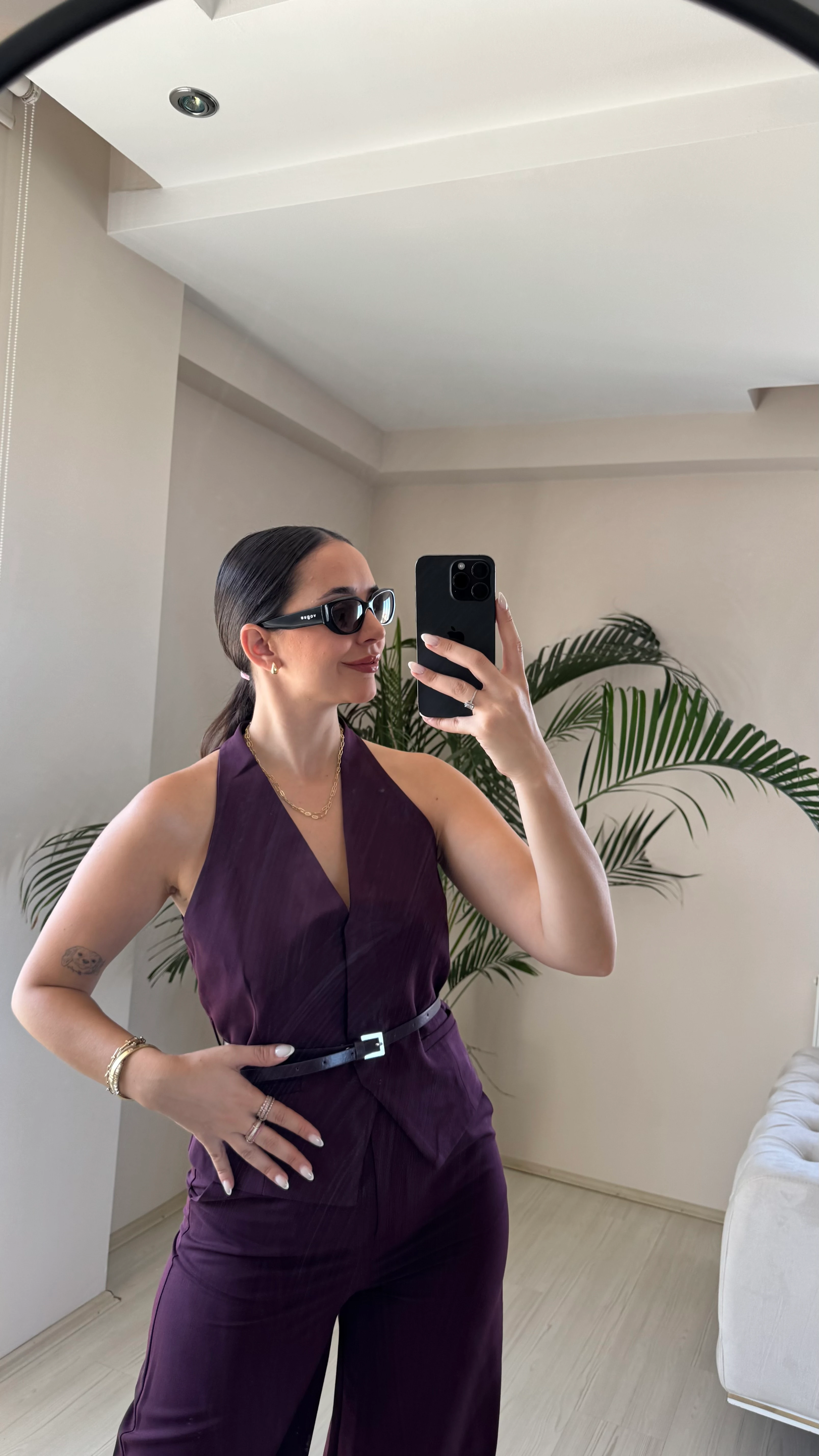 Mürdüm Yelek Pantolon Takım