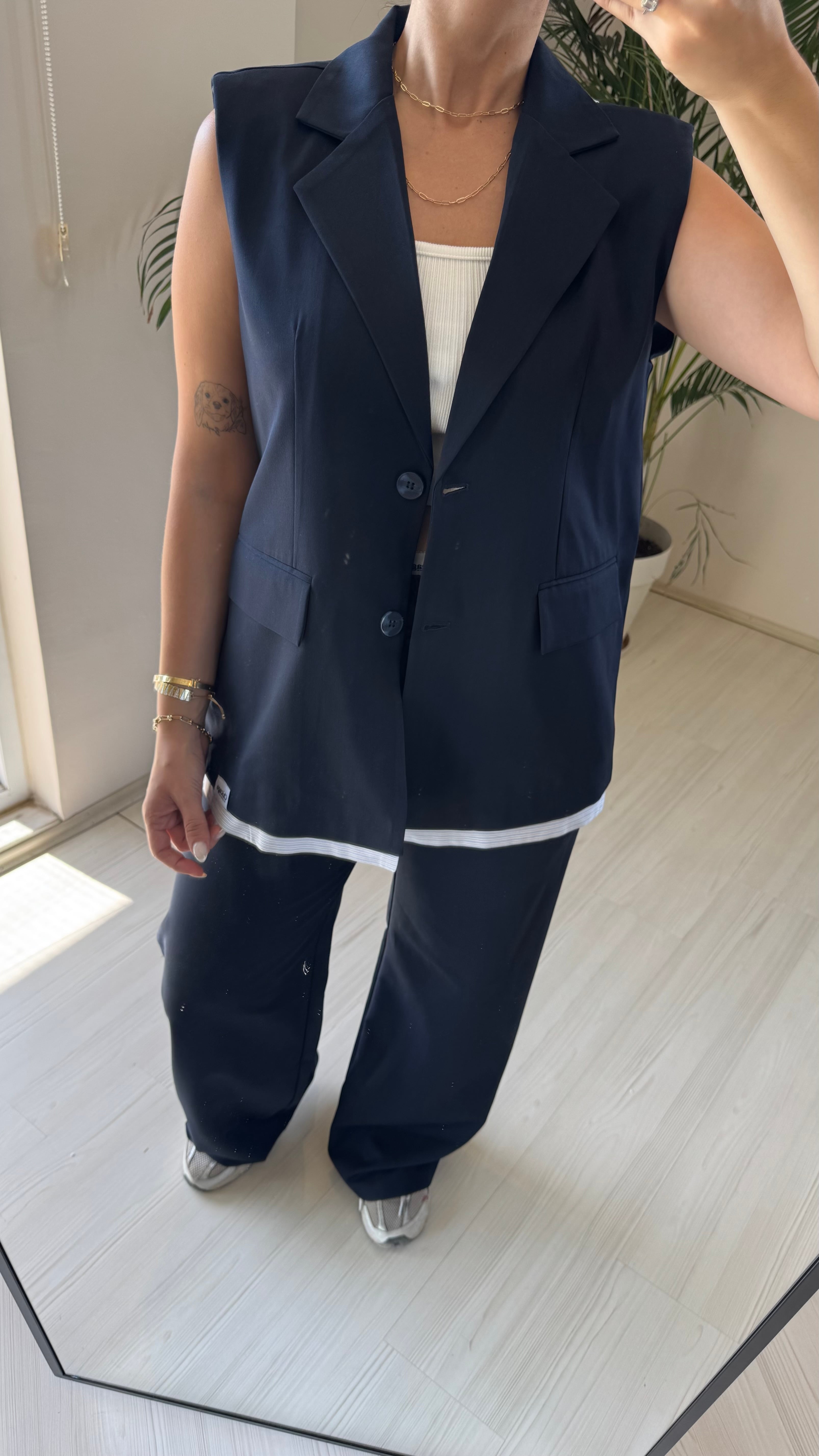 Lacivert Yelek Oversize