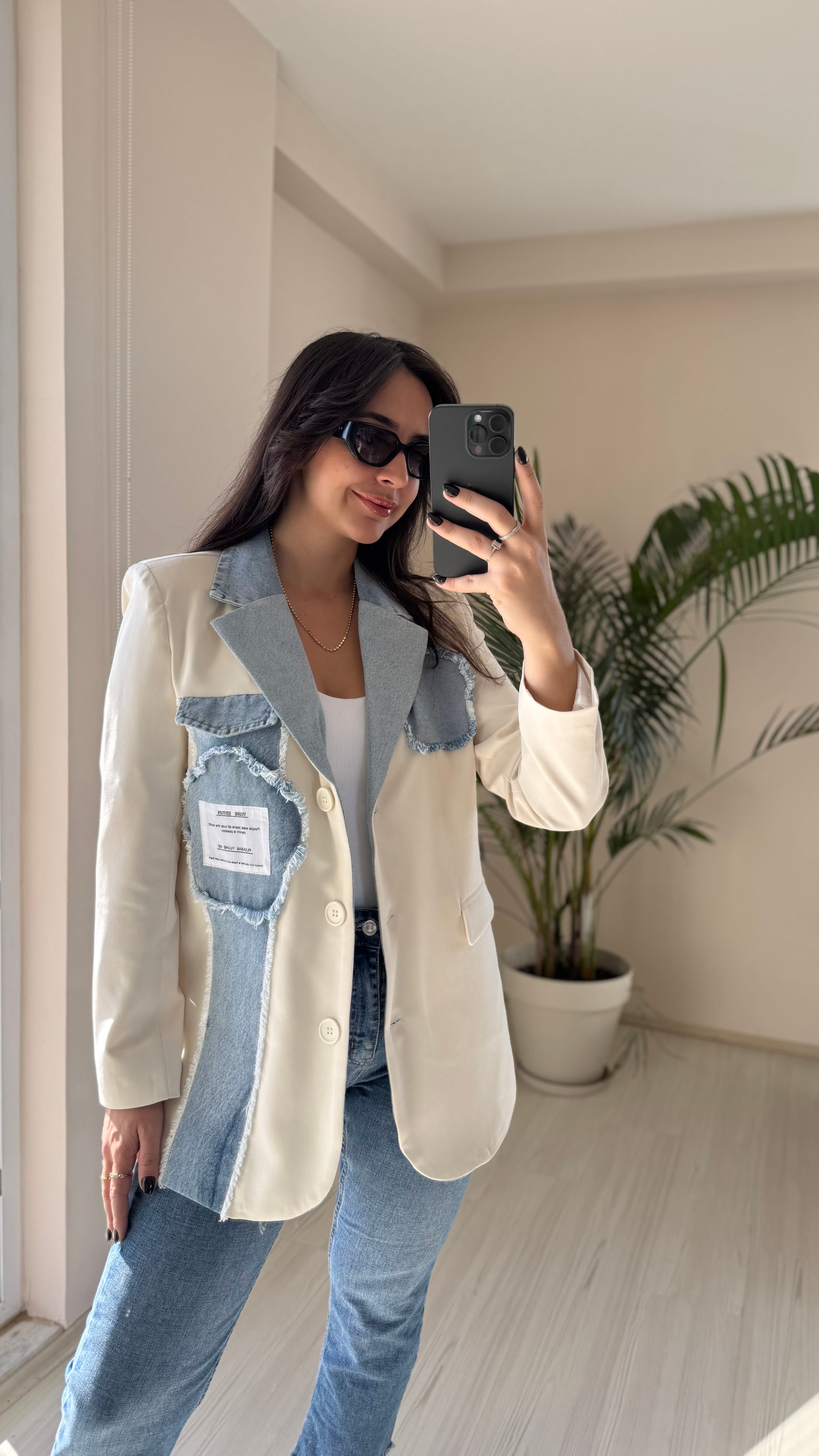 Jean Detaylı Tasarım Blazer