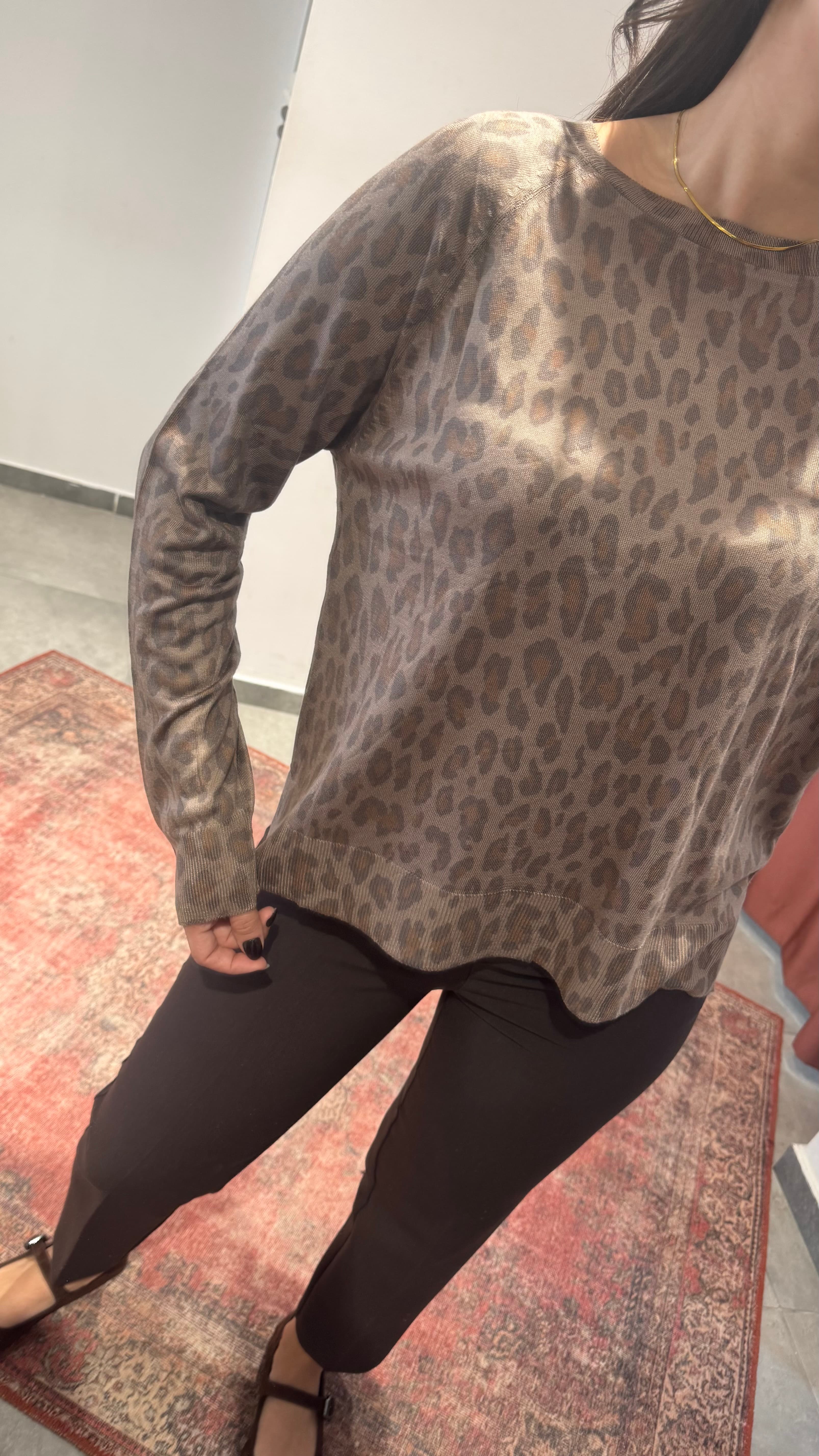 Leopar Baskılı Triko