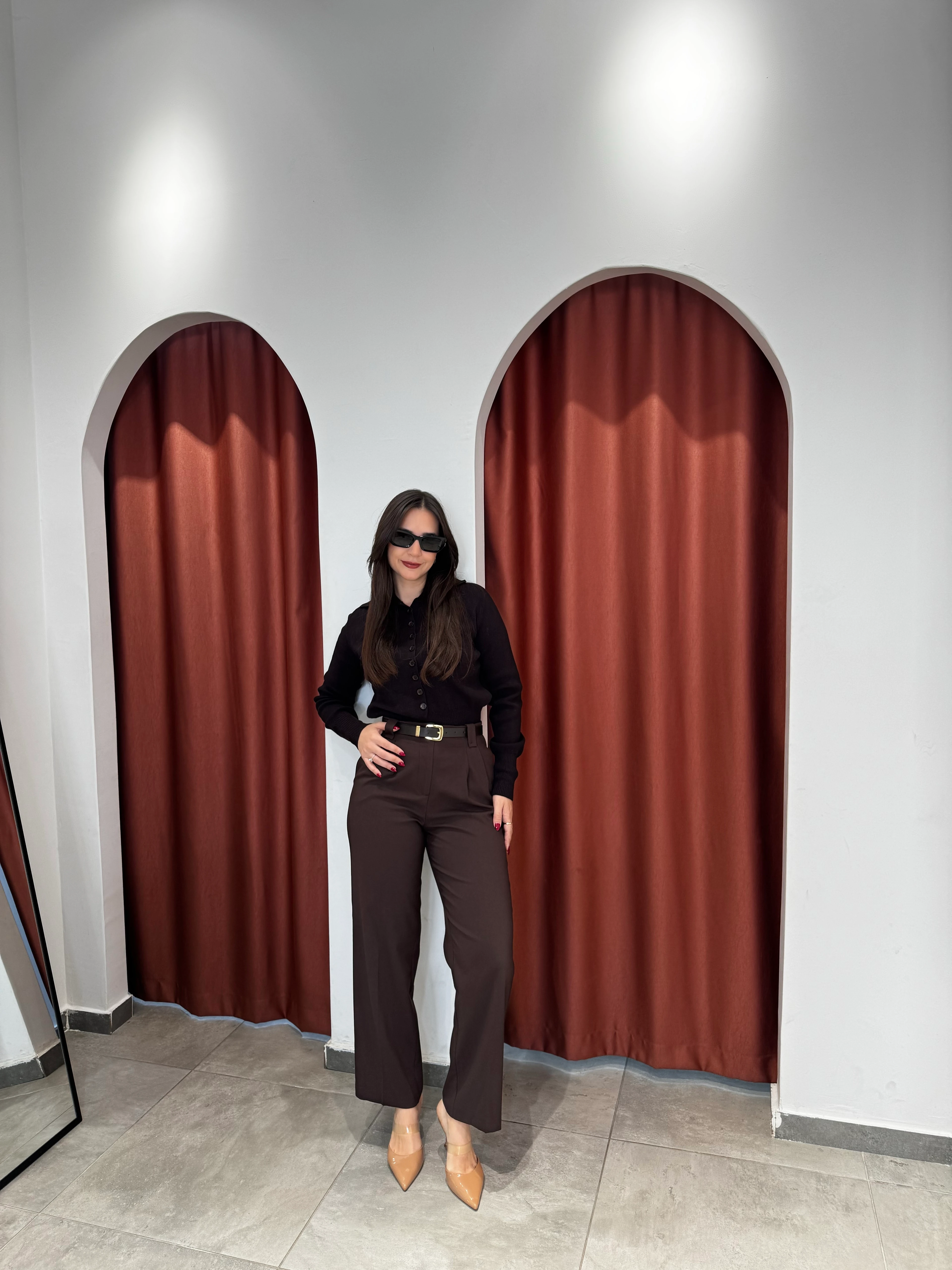 Kahve Cep Kapaklı Pantolon