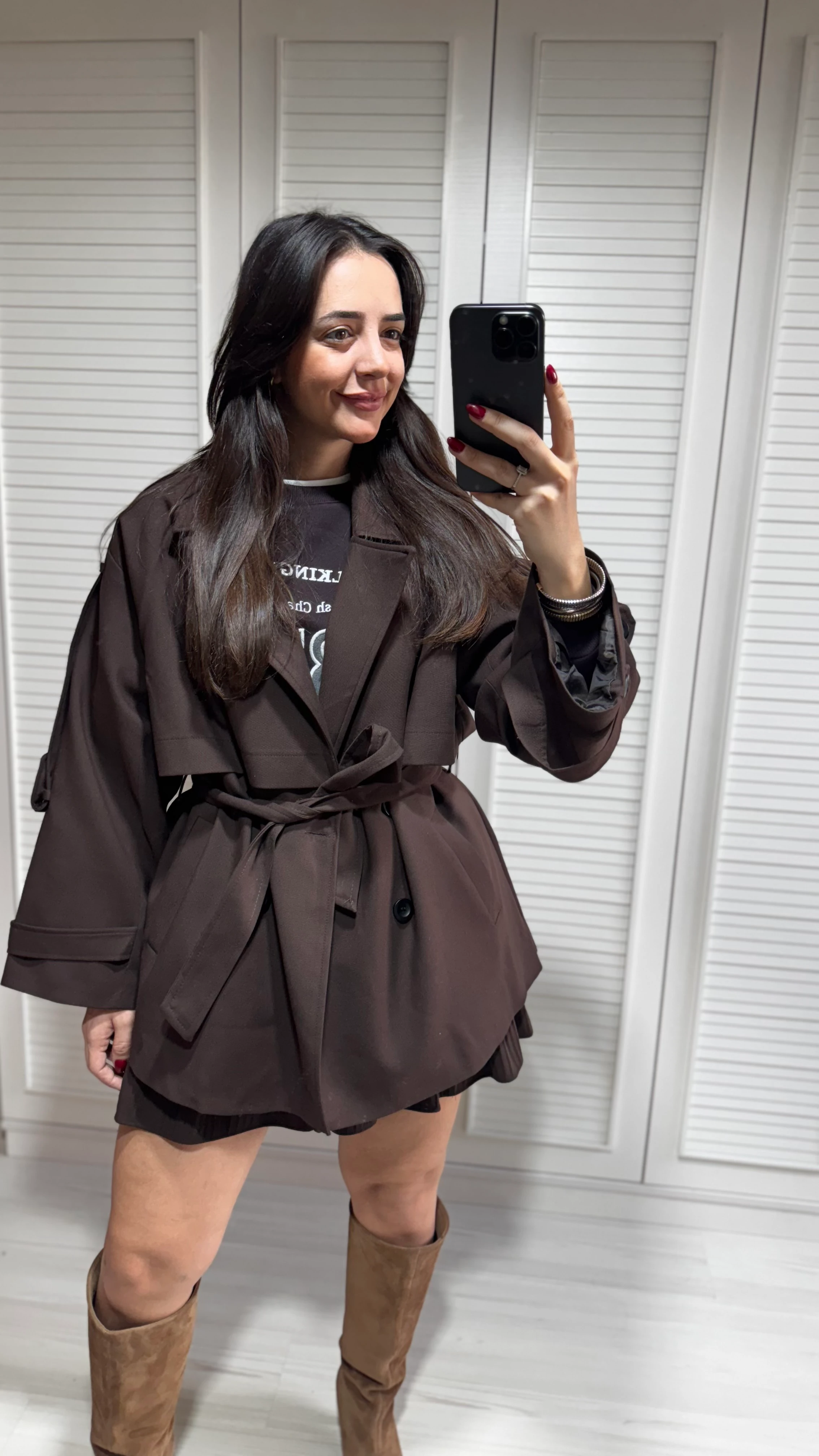 Kahve Kısa Trenç  image