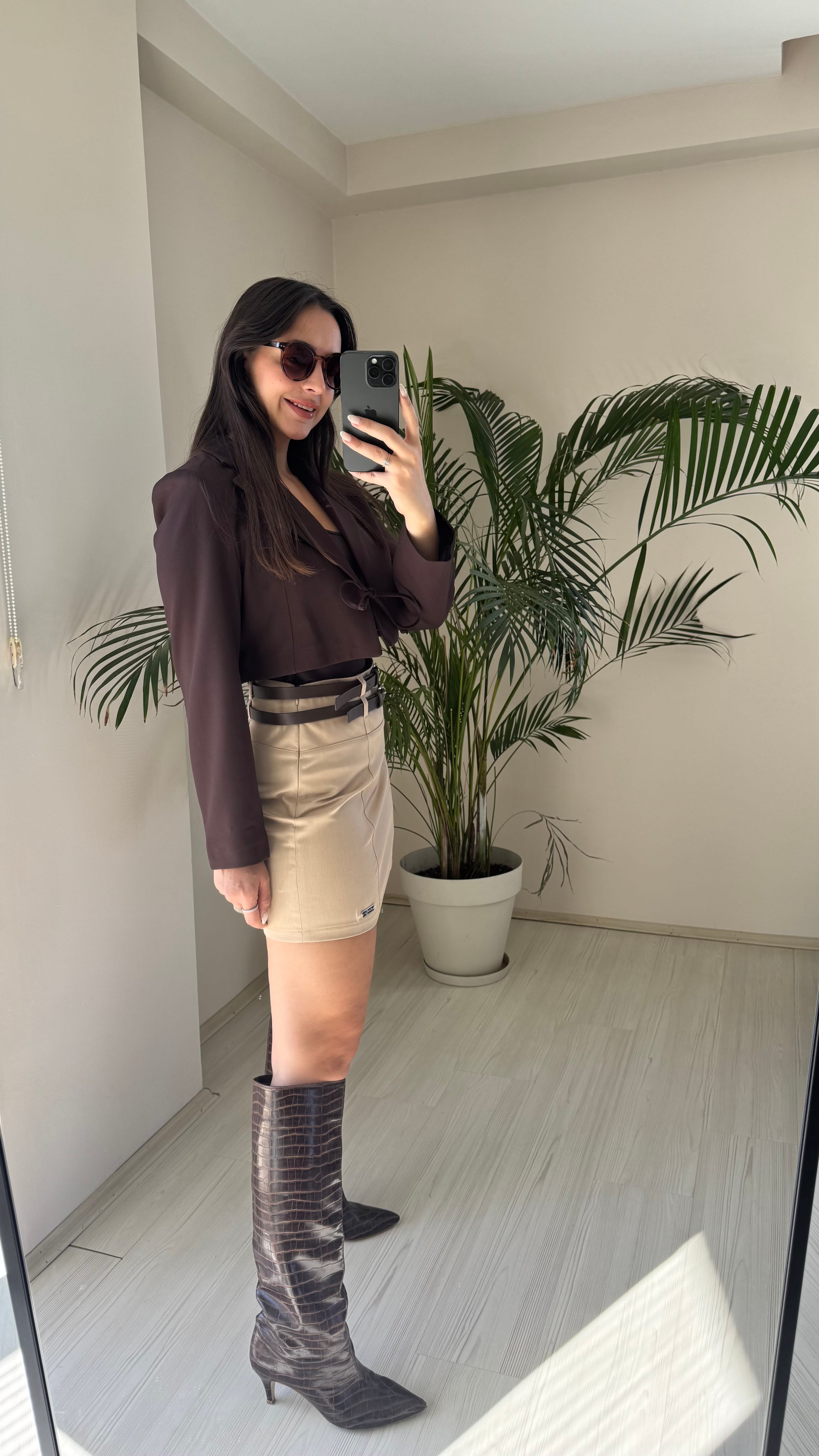 Kahve Kısa Ceket