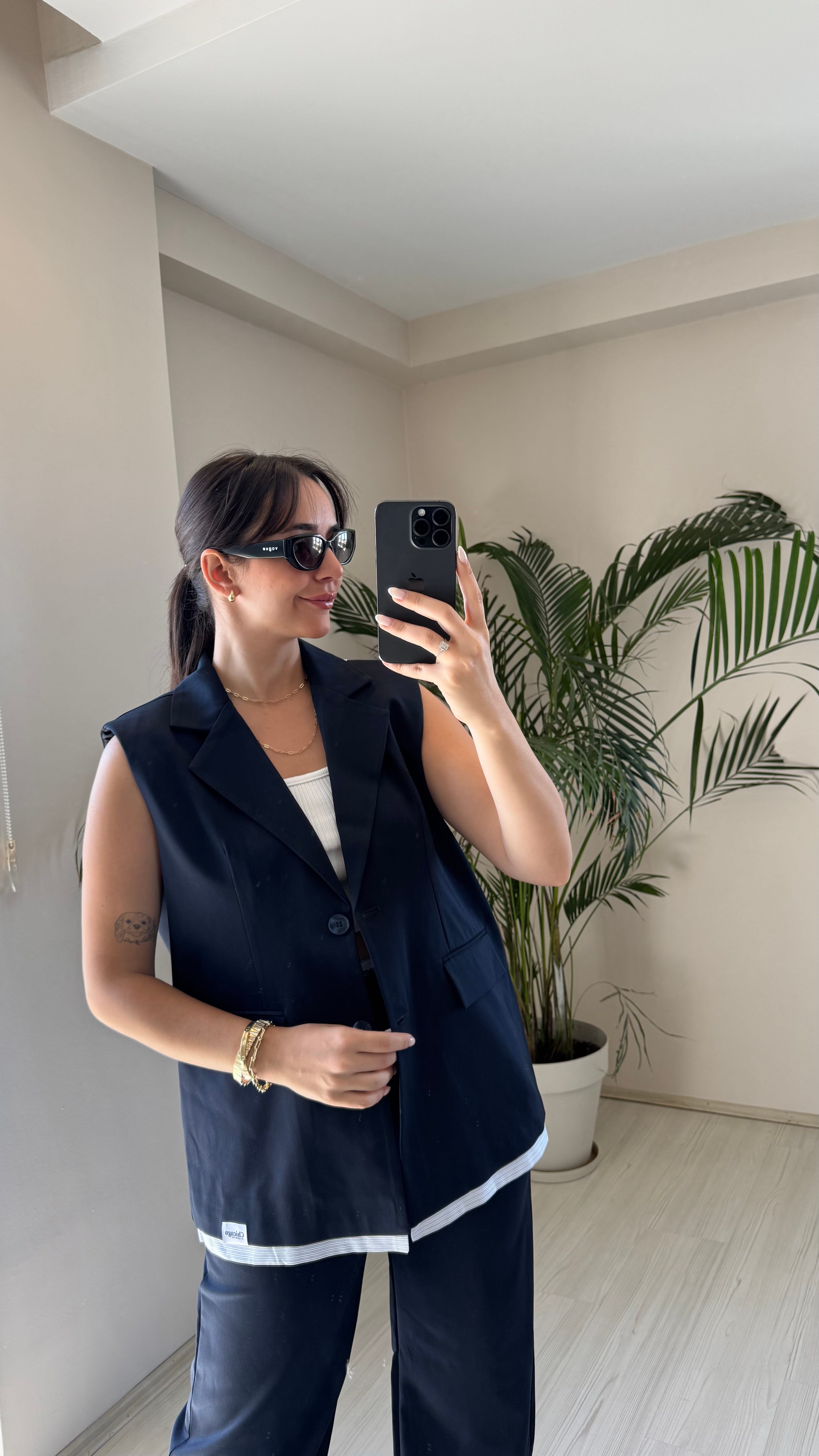 Lacivert Yelek Oversize image
