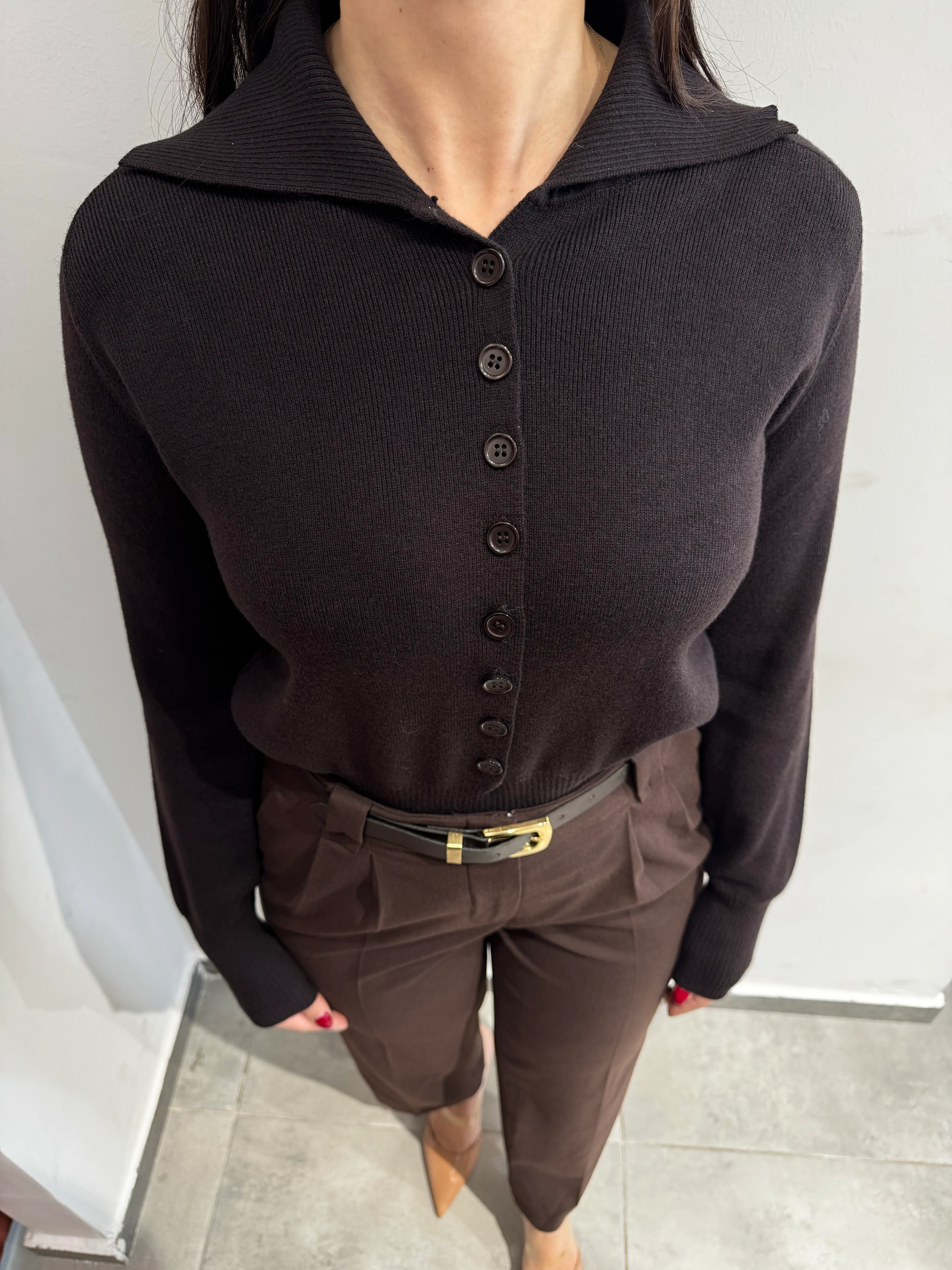 Polo Yaka Kahve Kazak