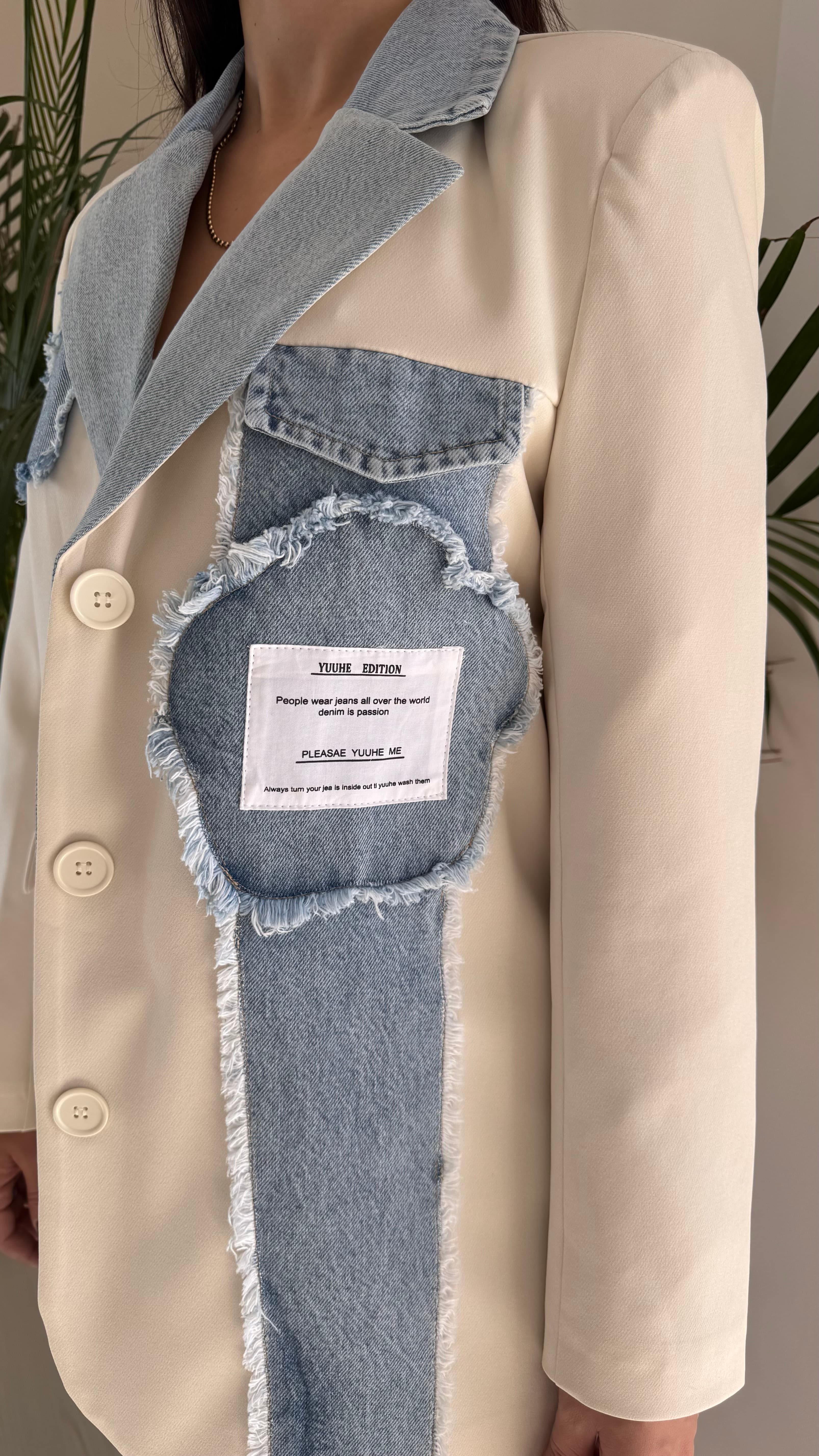 Jean Detaylı Tasarım Blazer