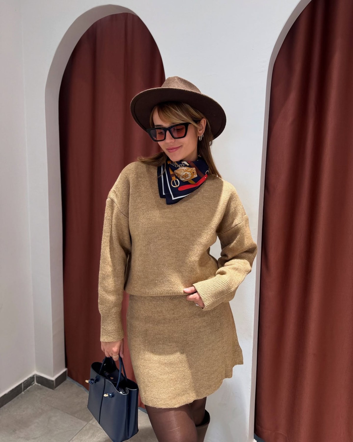 Takım Camel Etek Alt Üst