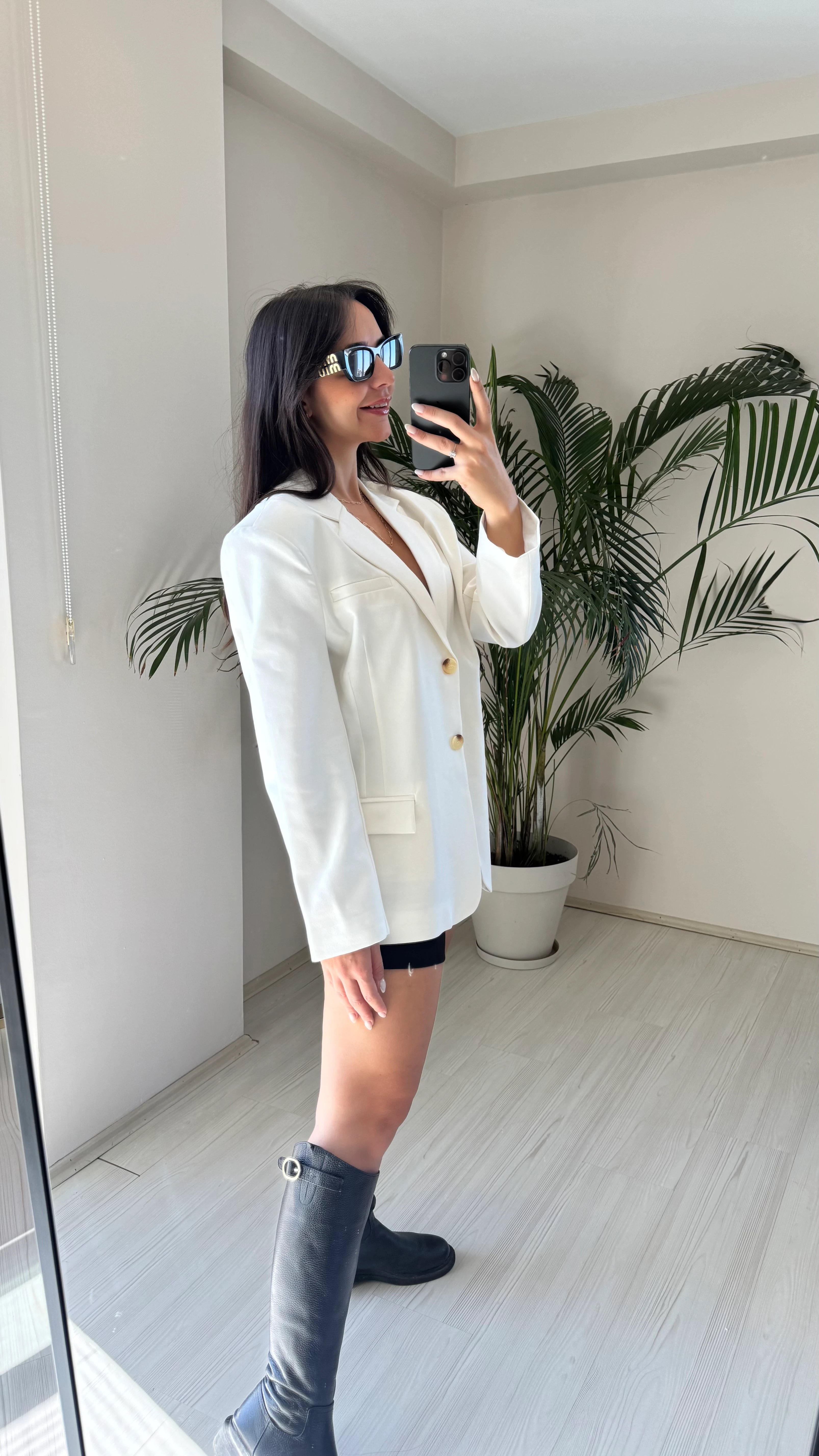 Poliviskon Ceket Beyaz