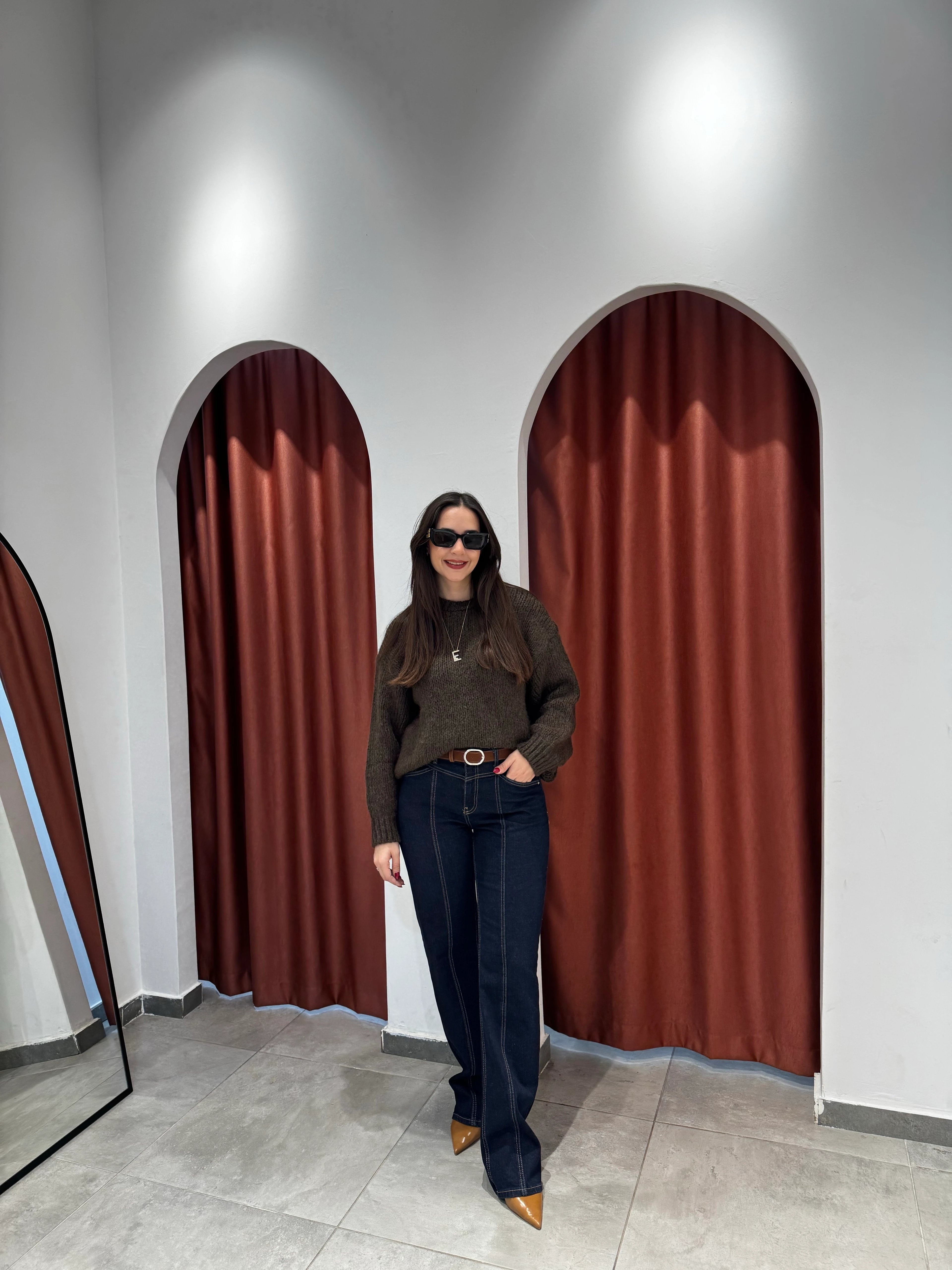 Kahve Uzun Kollu Kazak image