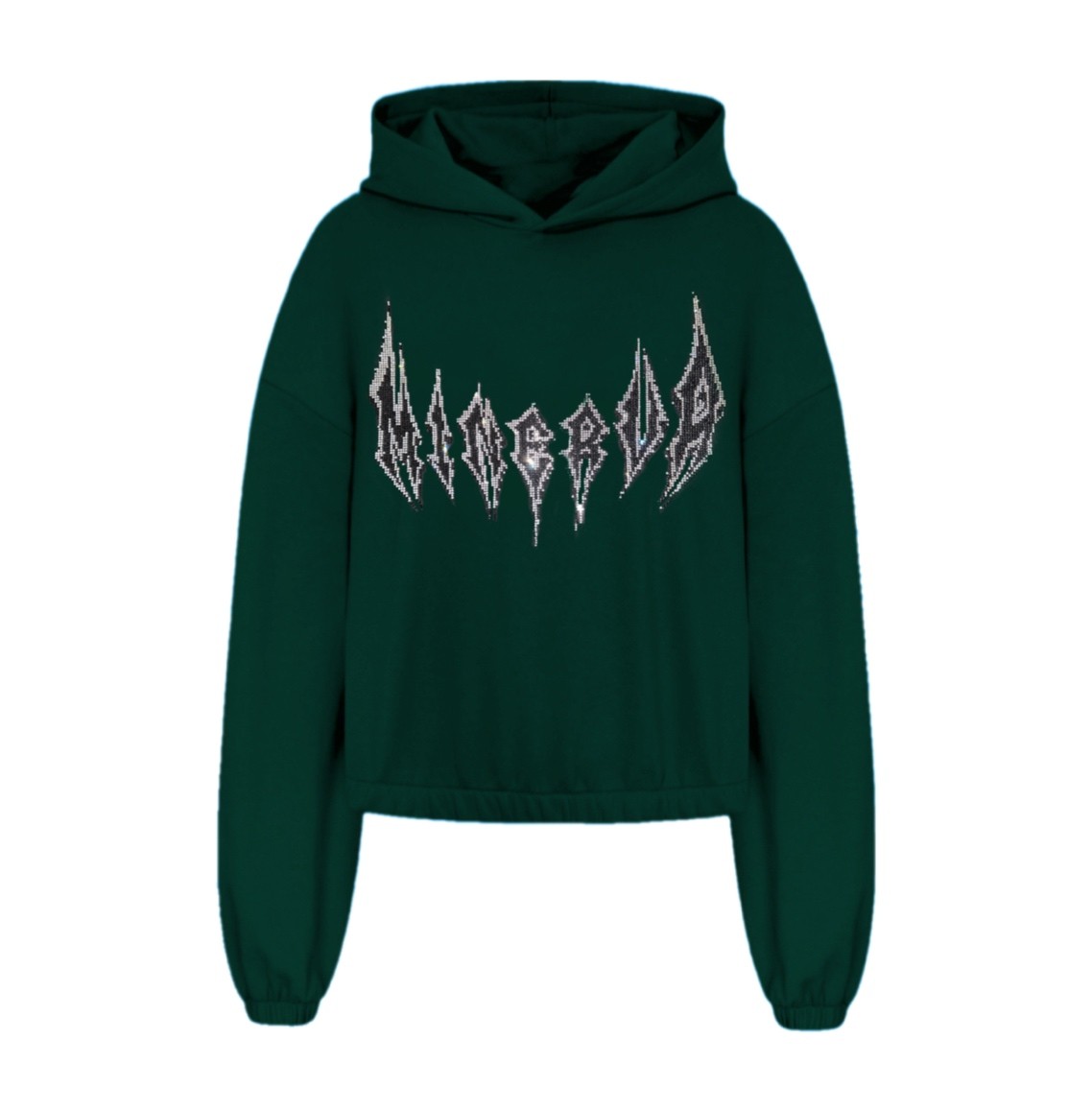 MINERVA 2.0 emerald rhinestone oversized hoodie