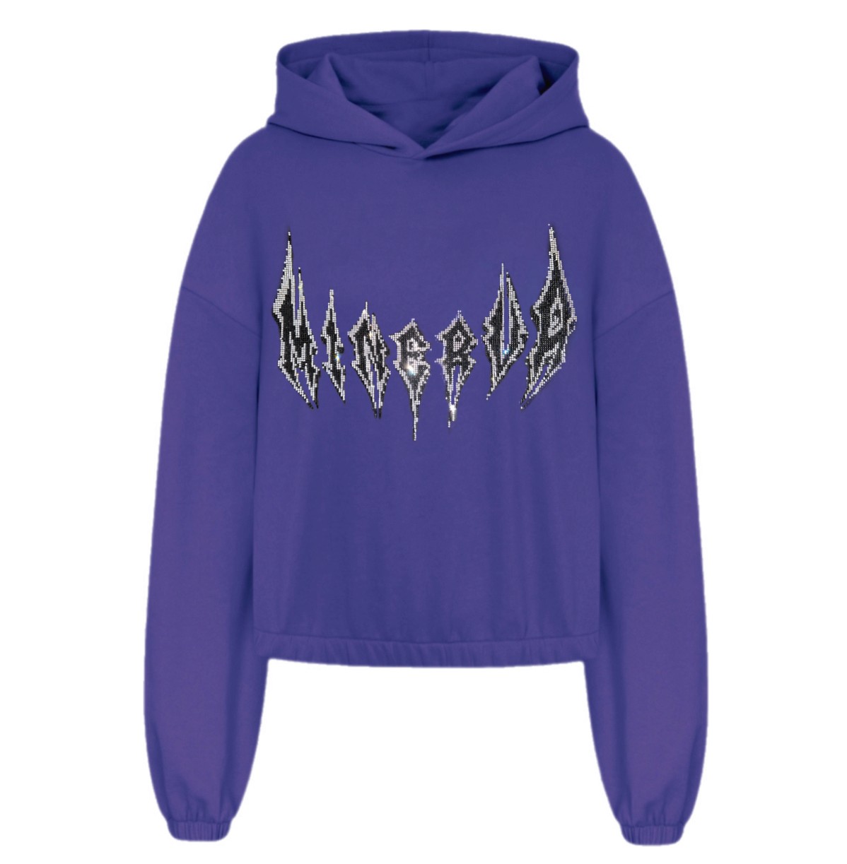 MINERVA 2.0 purple rhinestone oversized hoodie