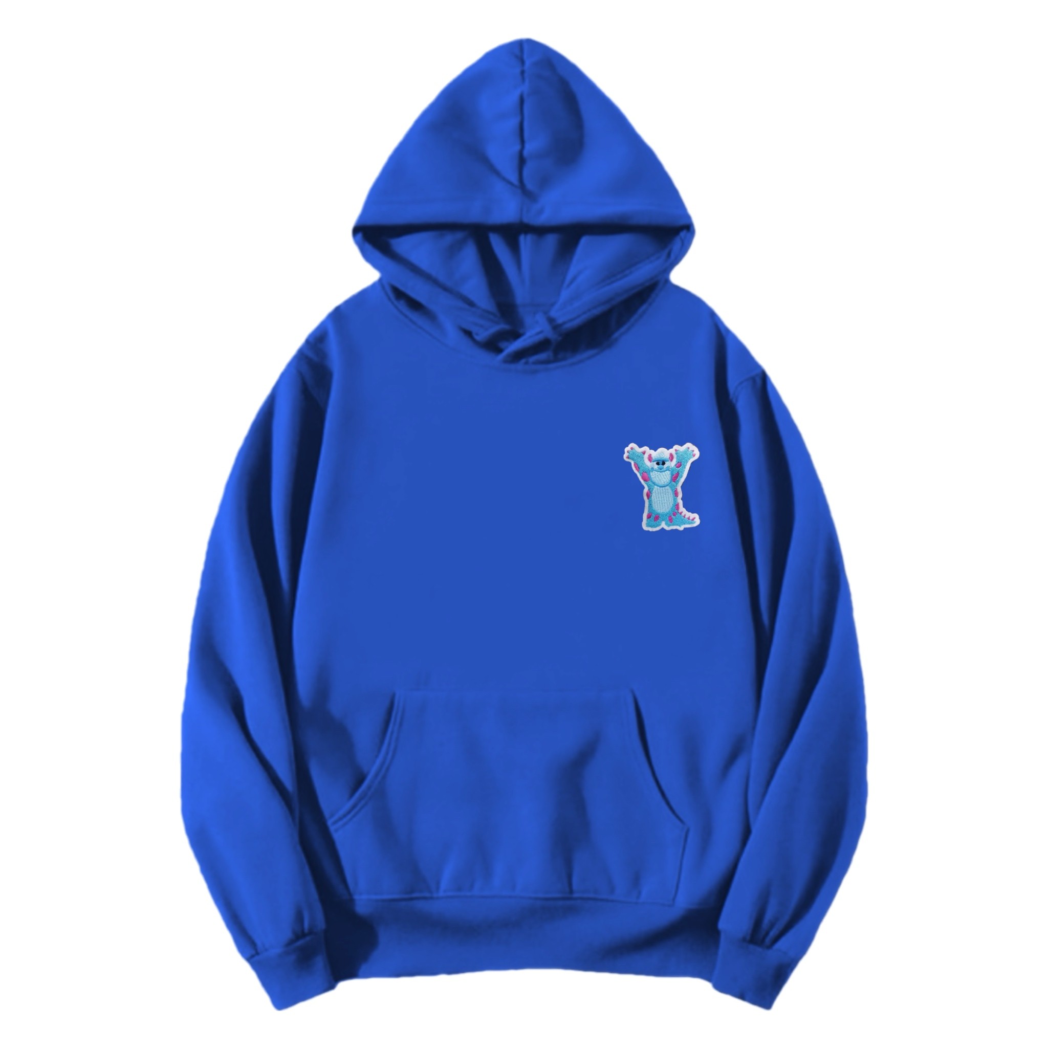 SULLY patched regular fit aquamarine hoodie 
