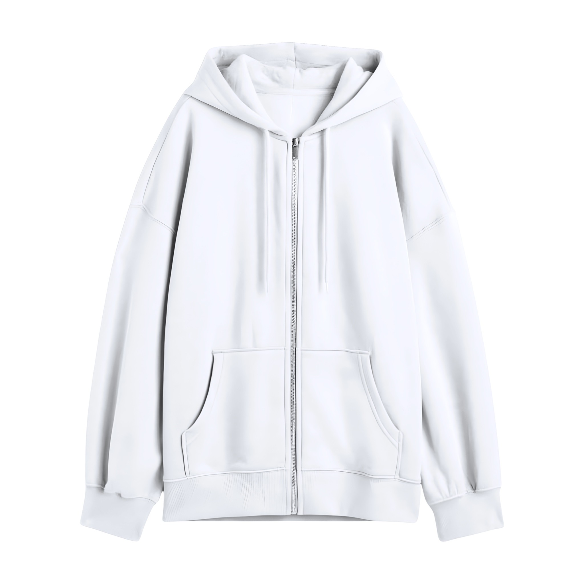 WHITE zipped hoodie