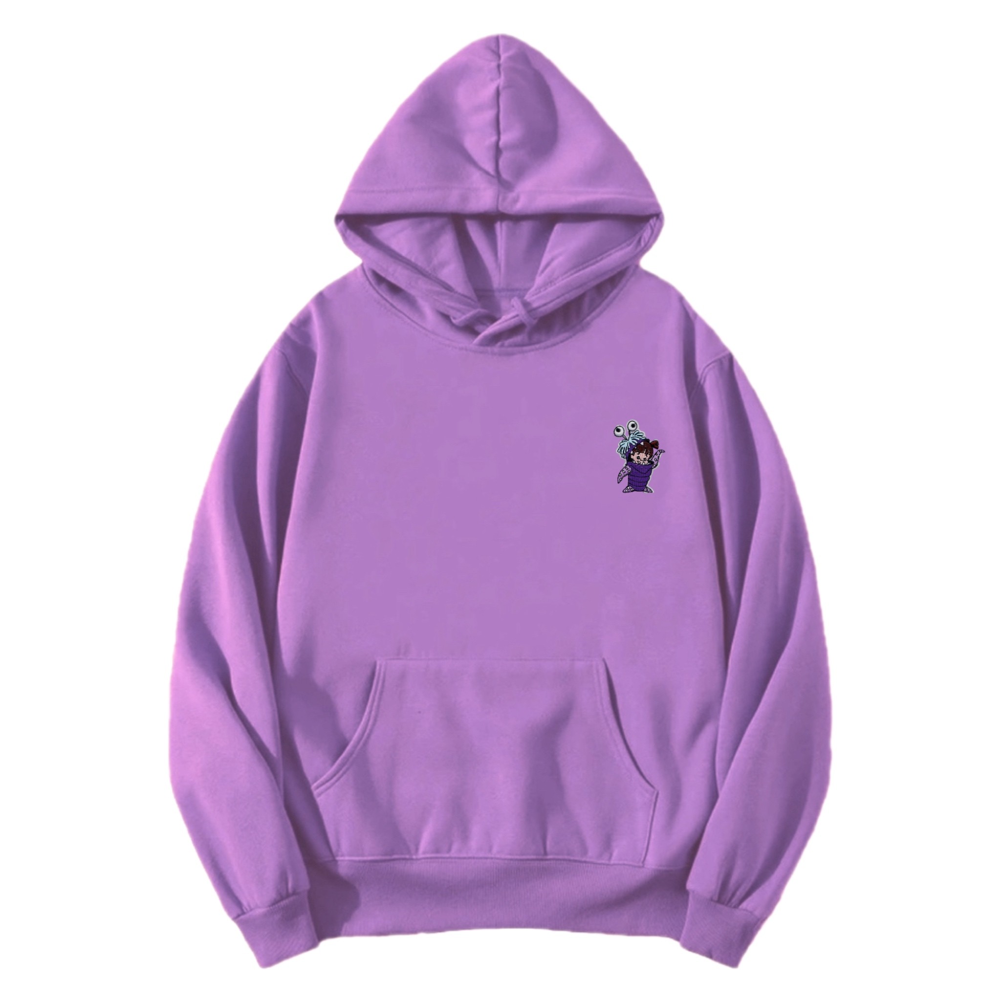 BOO patched regular fit lilac hoodie 