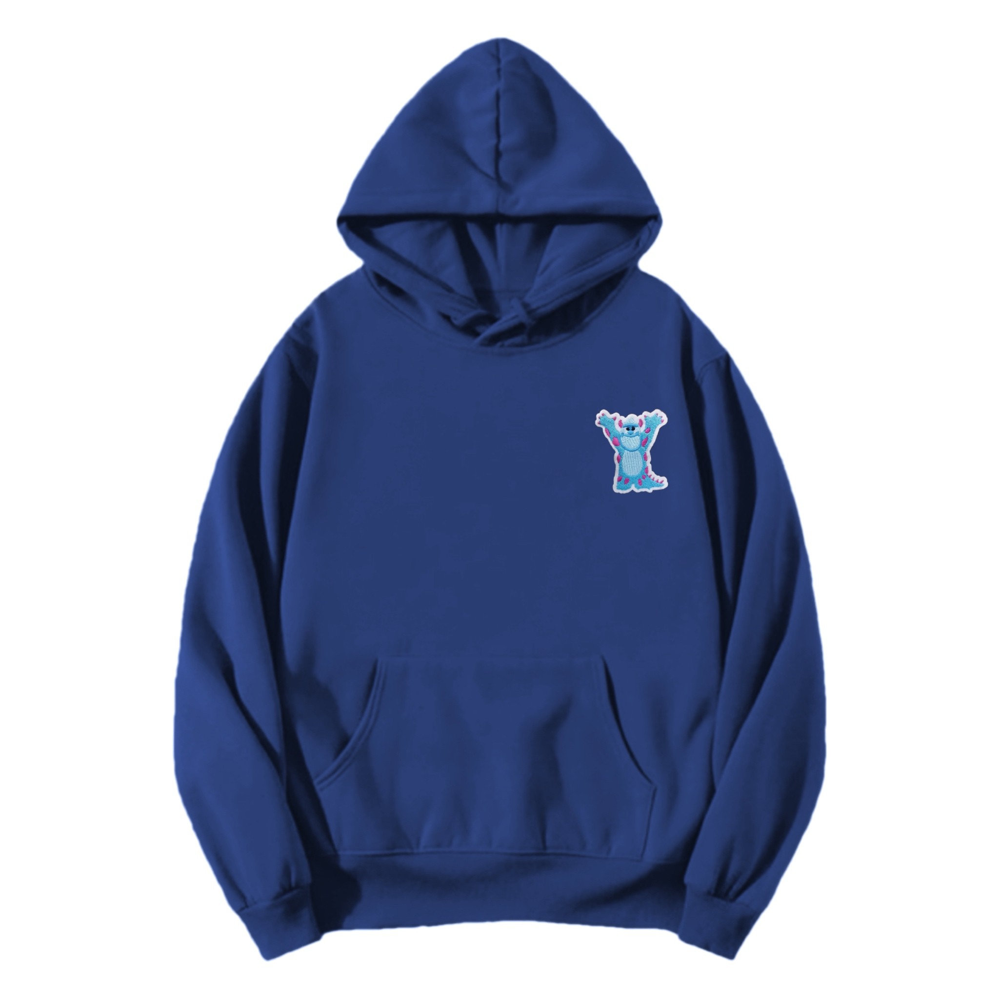 SULLY patched regular fit navy hoodie 