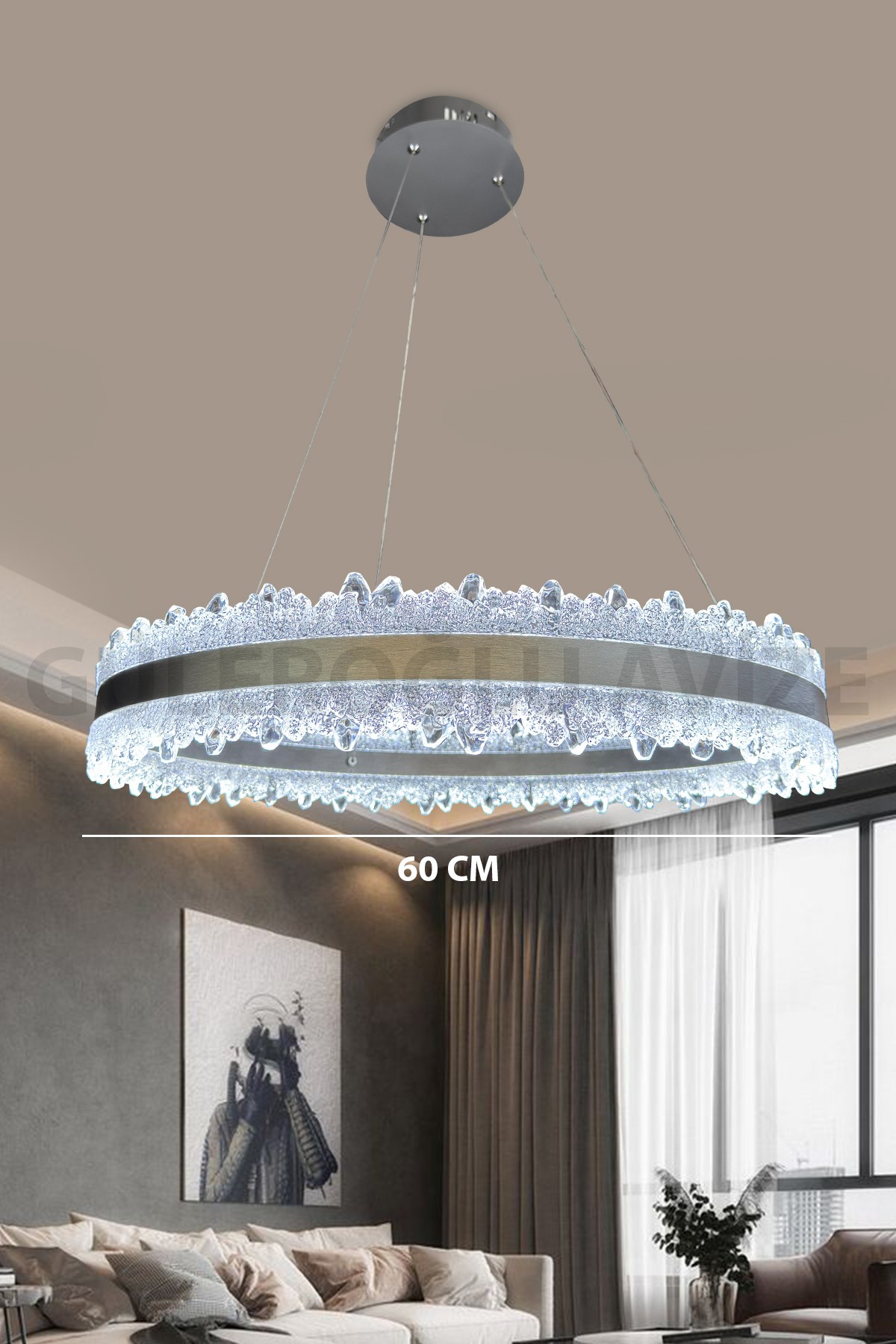 Bulut İthal 60 CM Led Avize - Krom