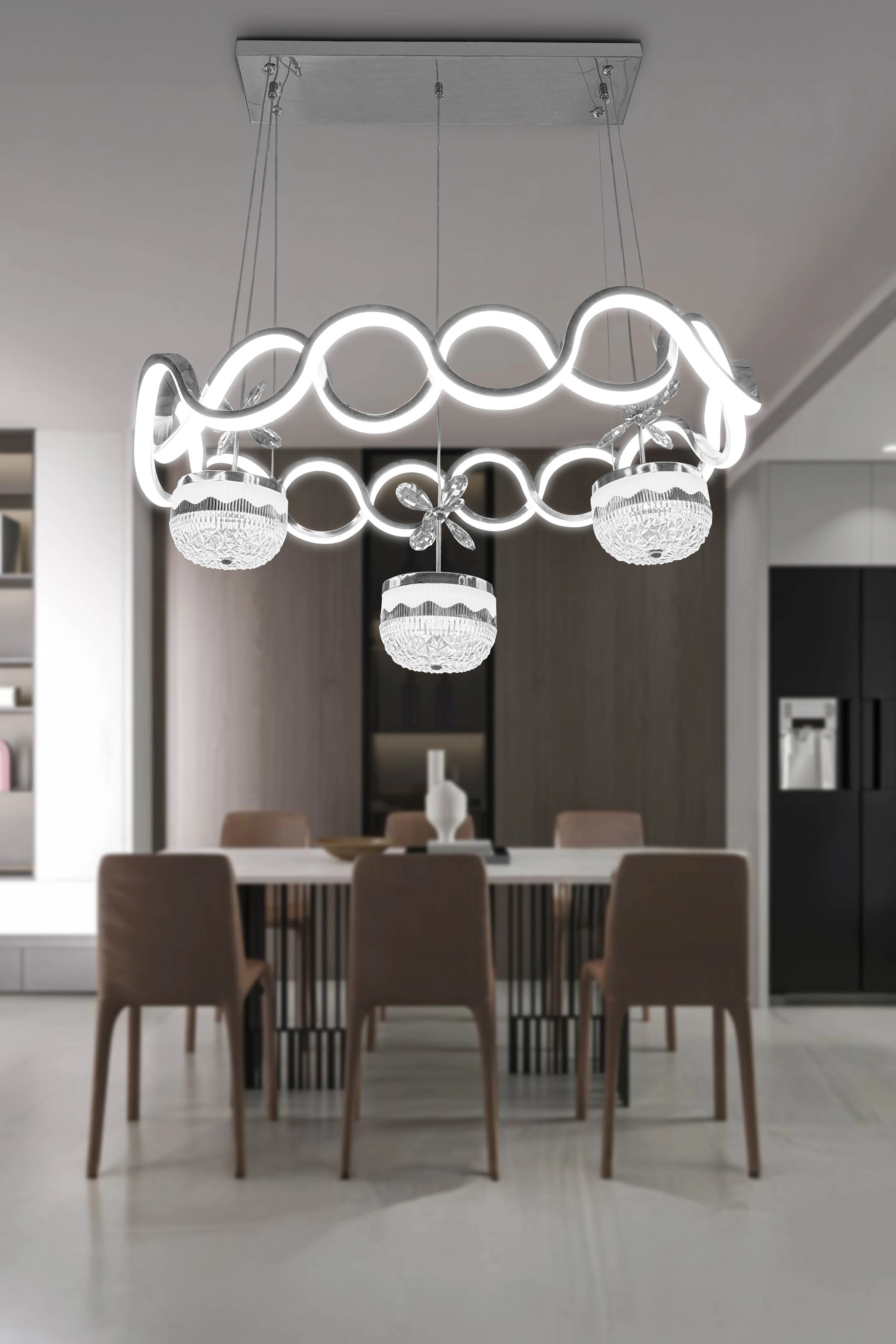 Drfit Taç Top Y.Masası üstü Ledli Avize