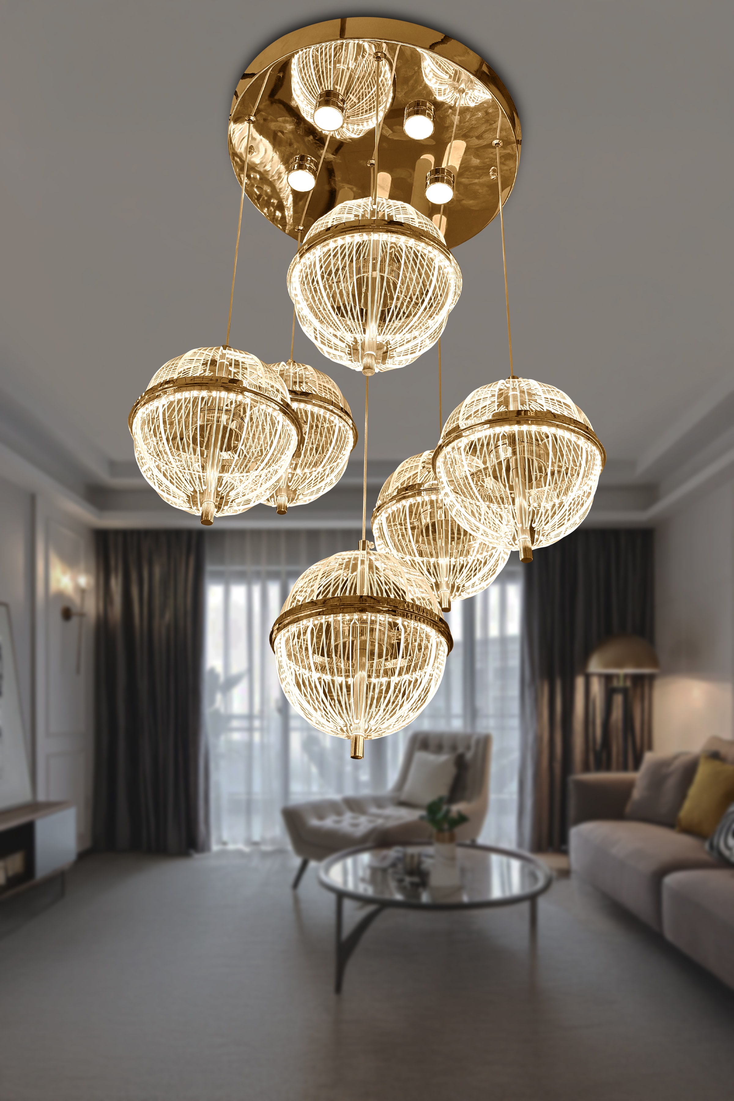 Tuana 6'lı Balon Modern Sarkıt Led Avize