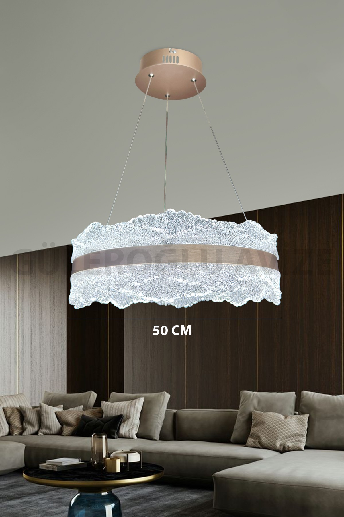 Bulut İthal Ledli Avize 50 CM - Gold